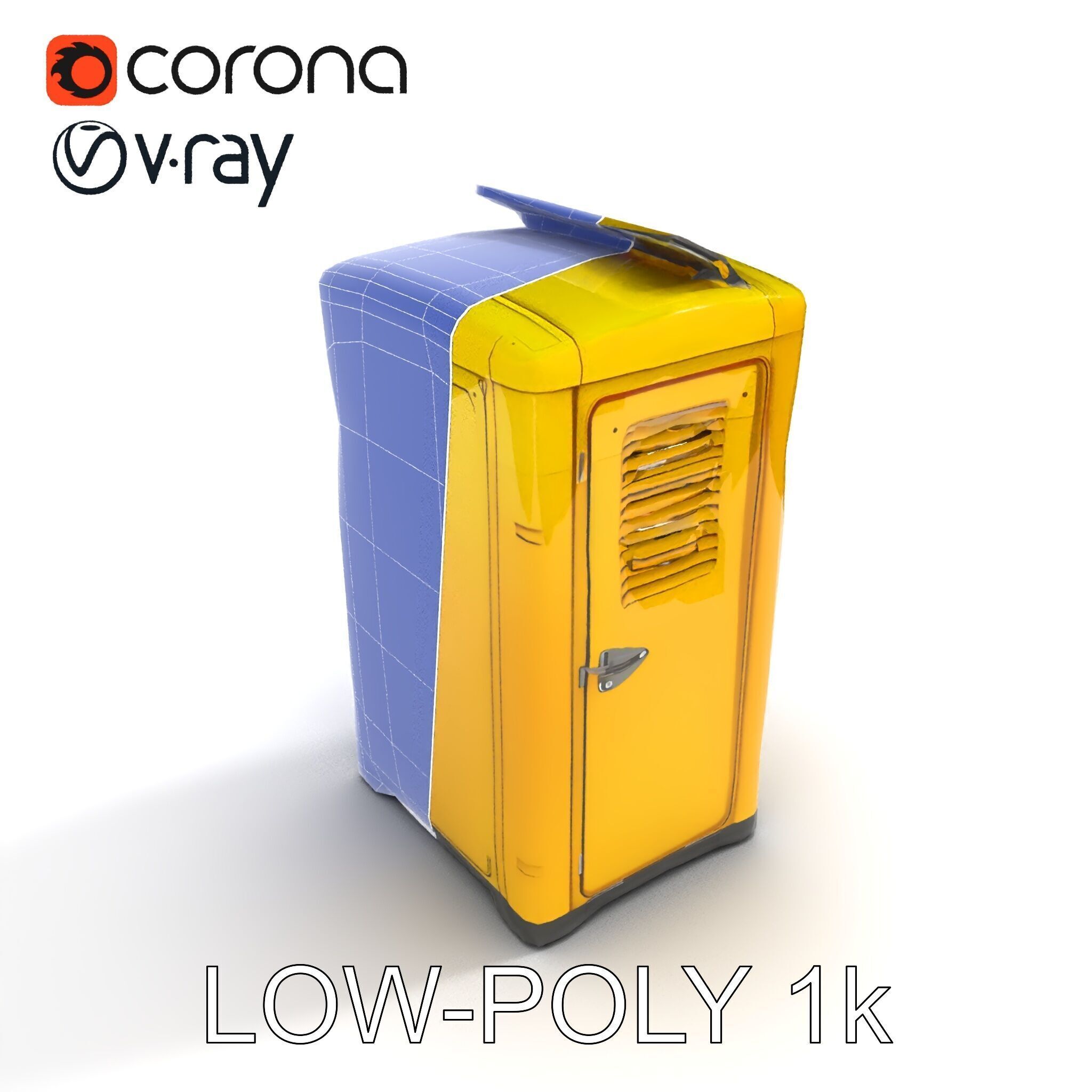 Portable Toilet D Model Pack  Realistic Detail Levels Low-poly 3D model_18