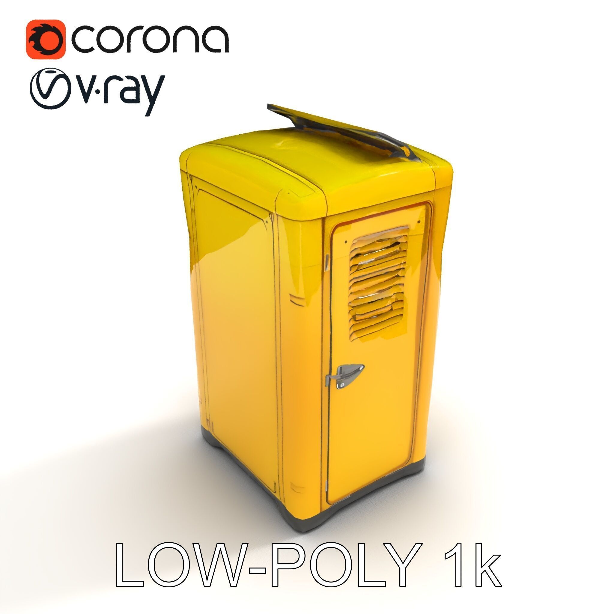 Portable Toilet D Model Pack  Realistic Detail Levels Low-poly 3D model_34