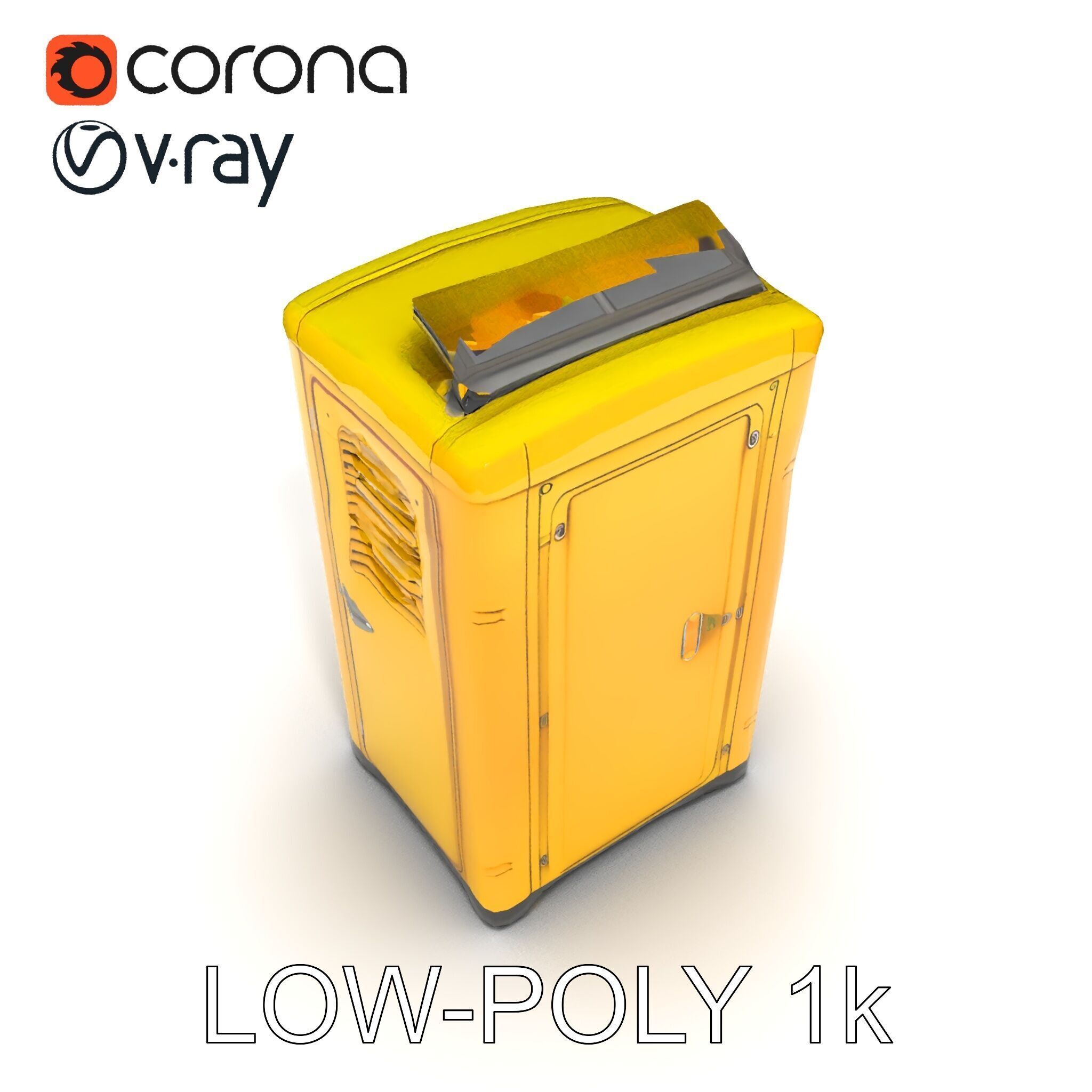 Portable Toilet D Model Pack  Realistic Detail Levels Low-poly 3D model_12