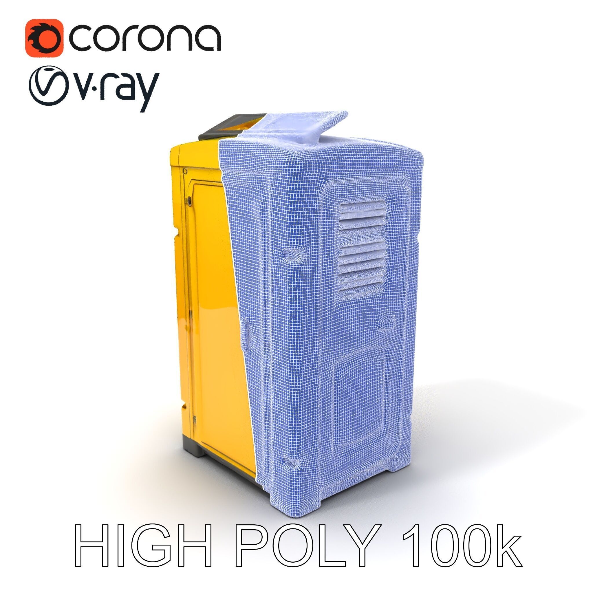 Portable Toilet D Model Pack  Realistic Detail Levels Low-poly 3D model_3