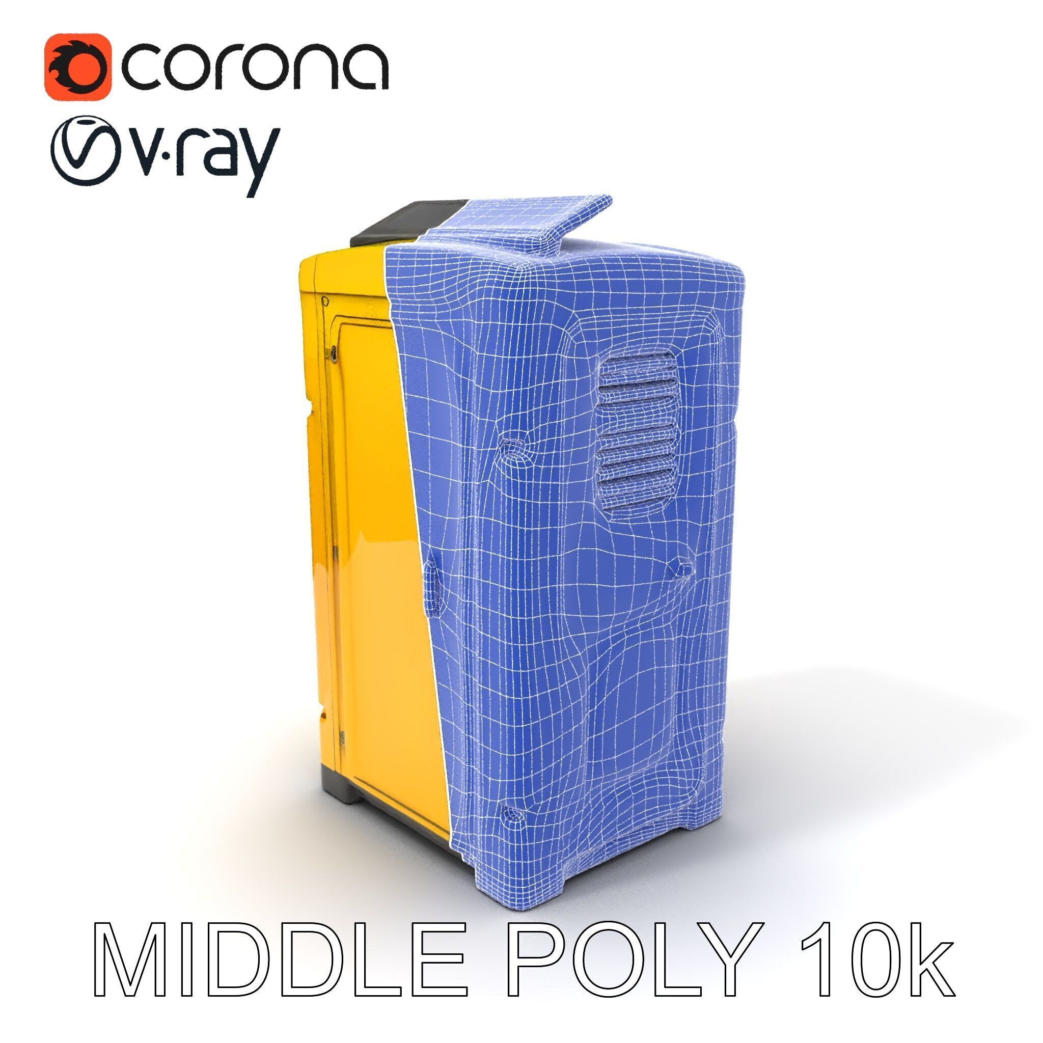 Portable Toilet D Model Pack  Realistic Detail Levels Low-poly 3D model_22