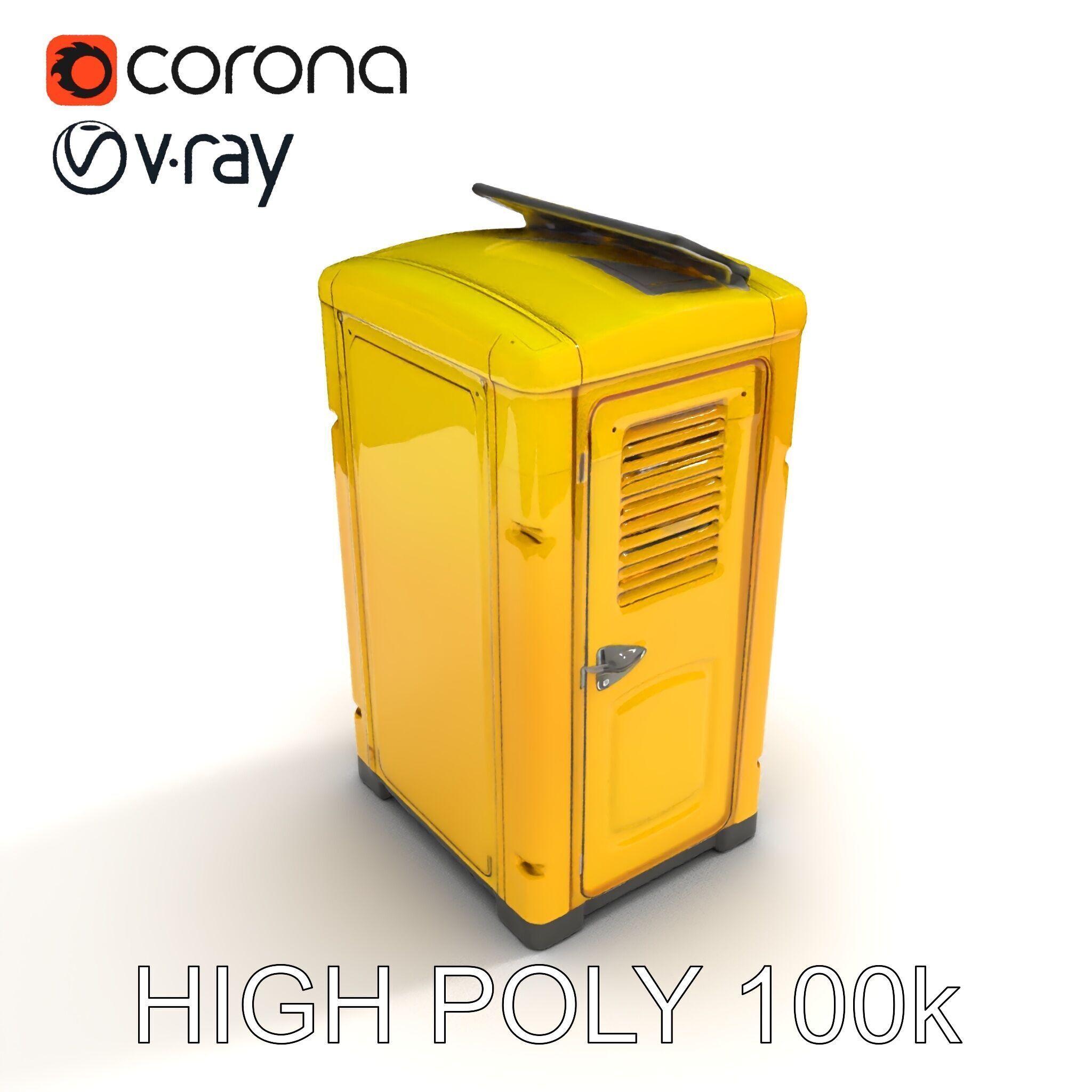 Portable Toilet D Model Pack  Realistic Detail Levels Low-poly 3D model_8