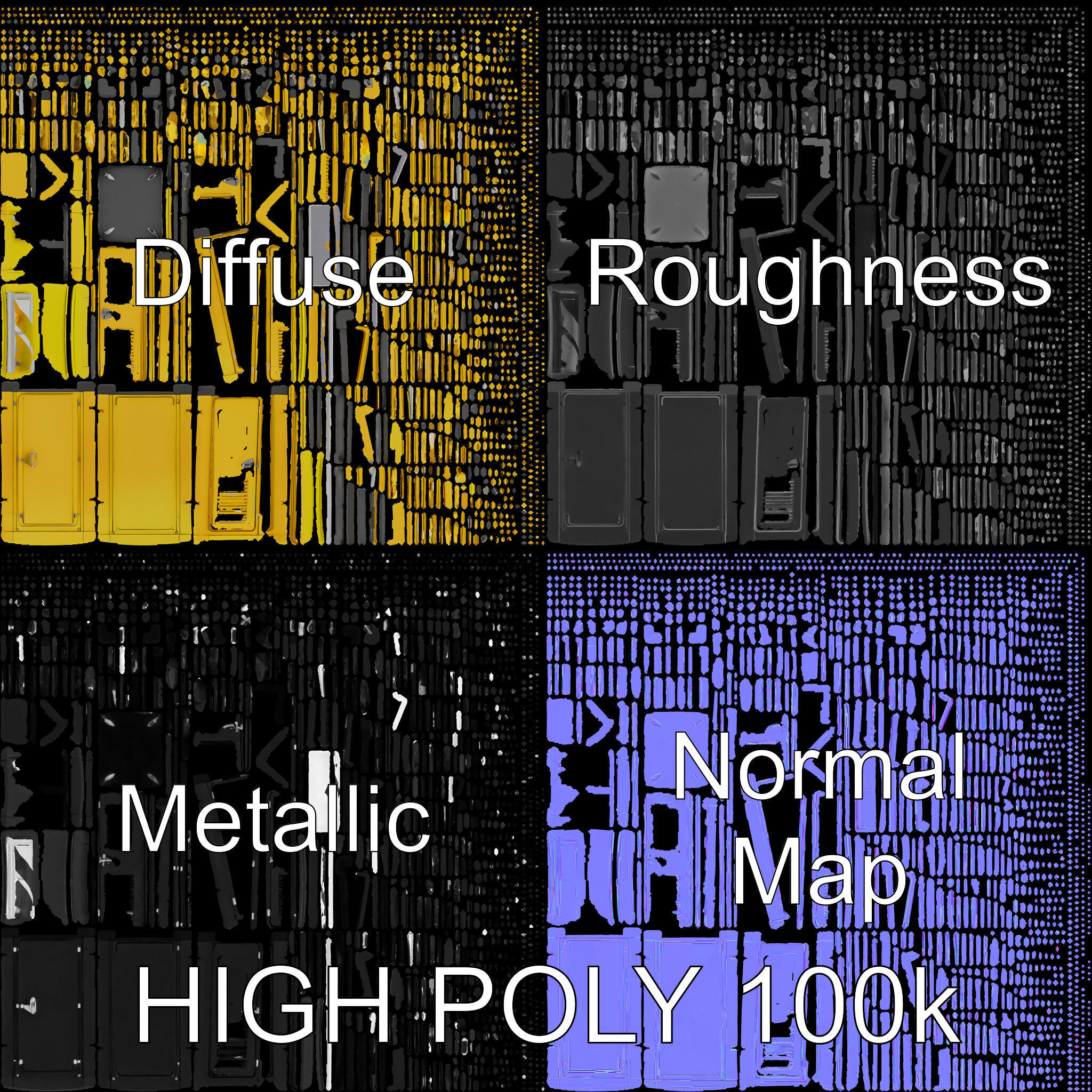 Portable Toilet D Model Pack  Realistic Detail Levels Low-poly 3D model_2