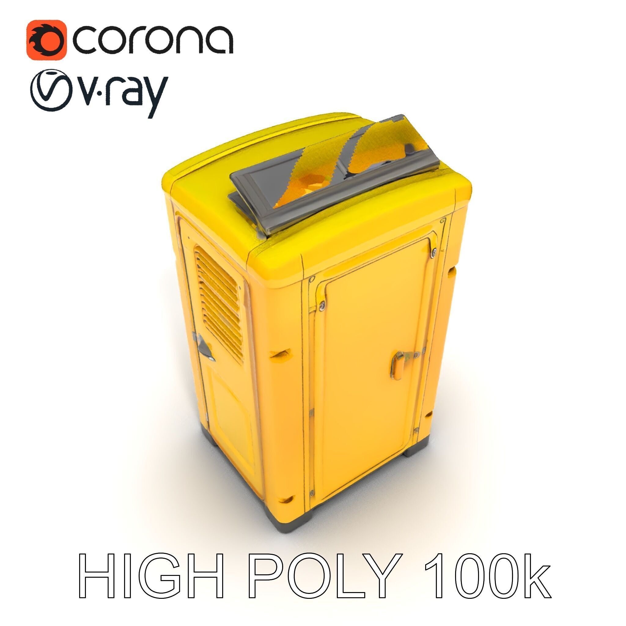 Portable Toilet D Model Pack  Realistic Detail Levels Low-poly 3D model_19