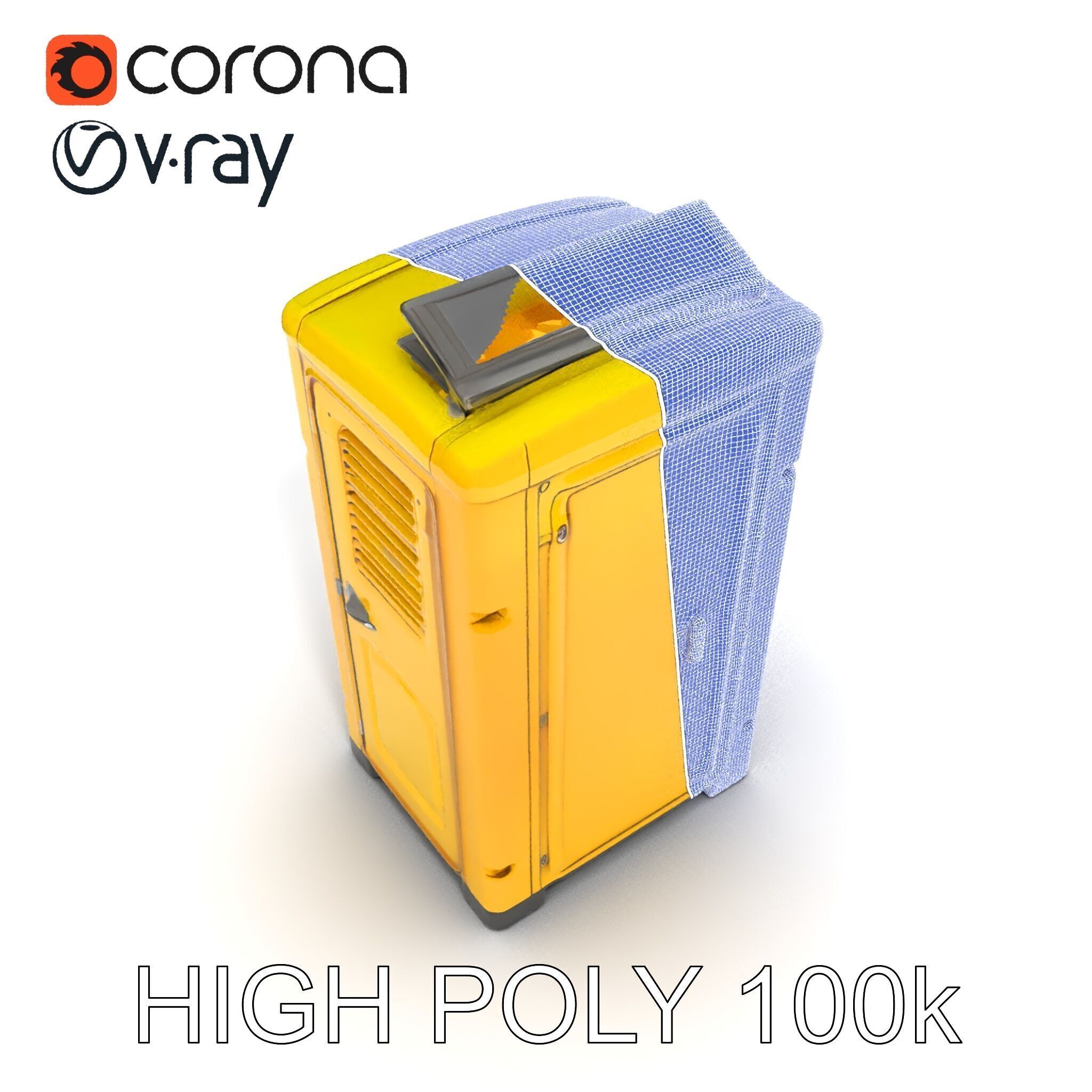 Portable Toilet D Model Pack  Realistic Detail Levels Low-poly 3D model_16