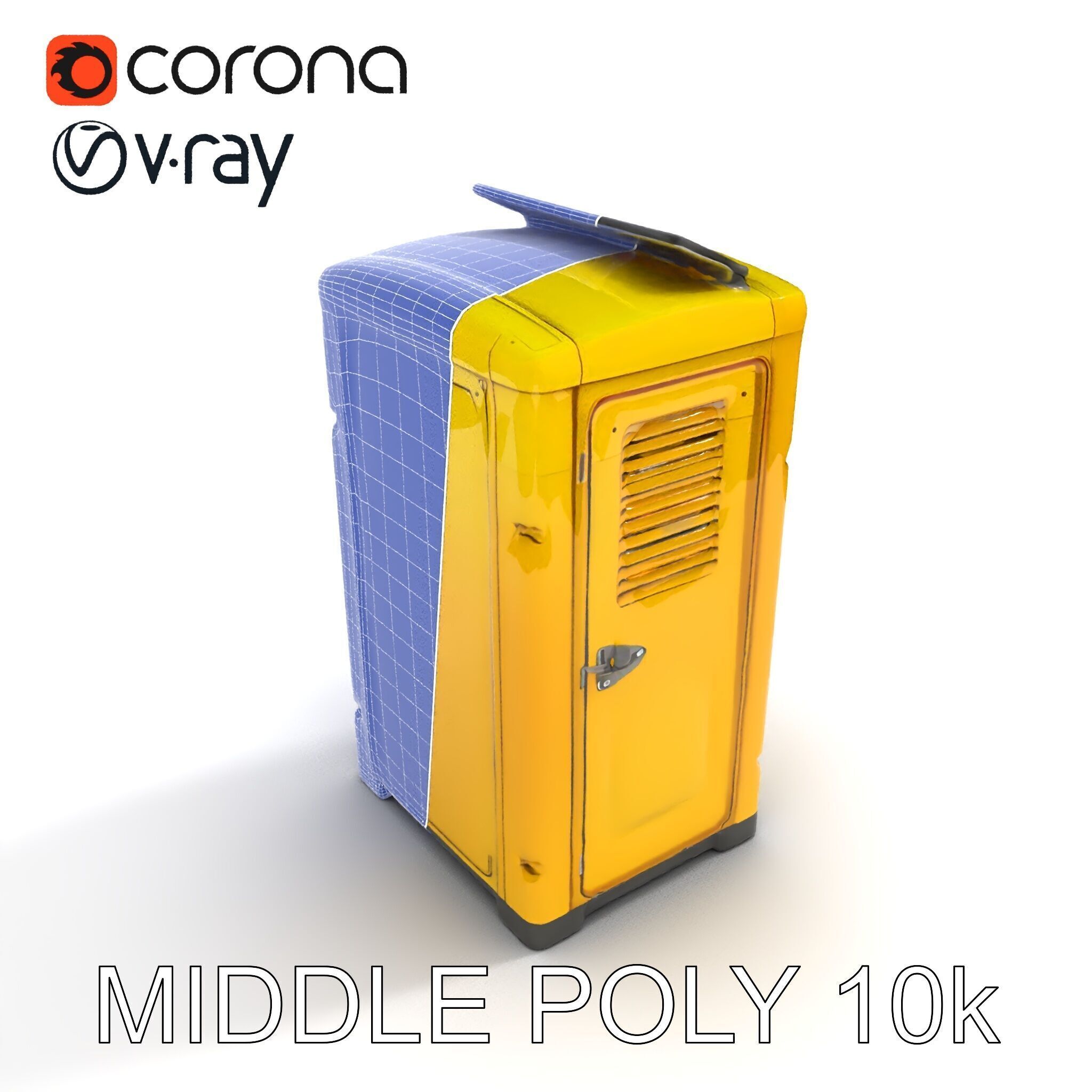 Portable Toilet D Model Pack  Realistic Detail Levels Low-poly 3D model_20