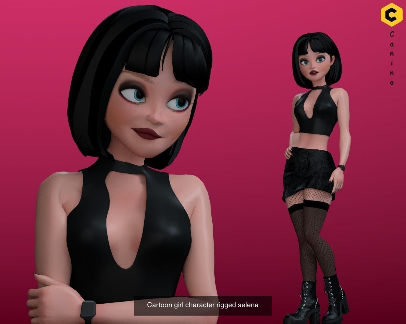 Girl and Woman cartoon stylized Pack 3D Model Collection_1