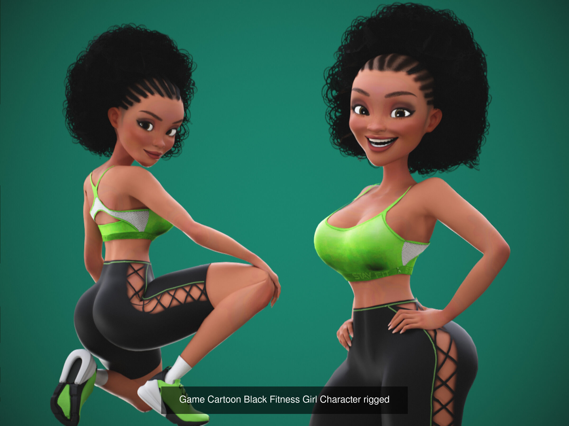Girl and Woman cartoon stylized Pack 3D Model Collection_11