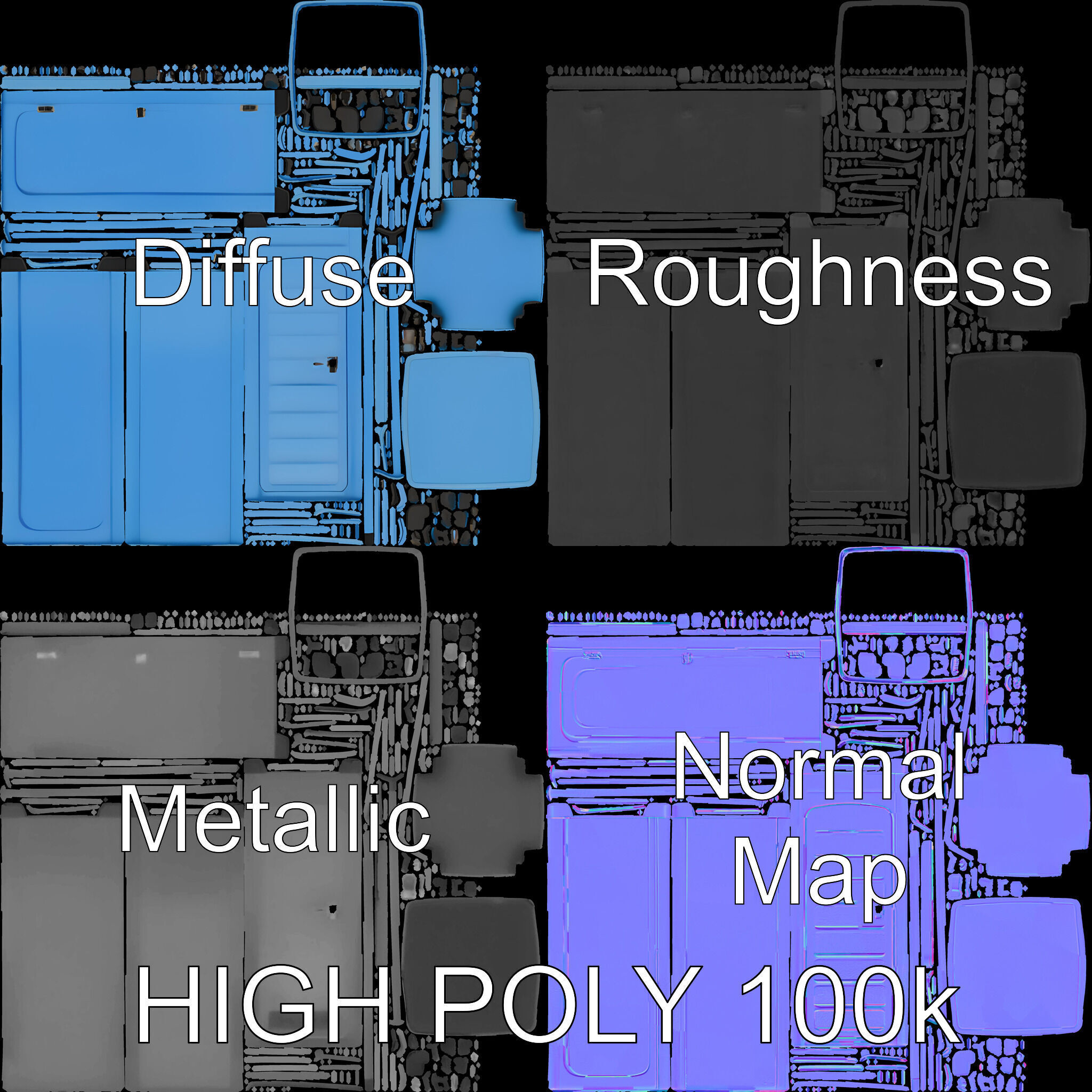 Portable Restroom D Model Pack Low-poly 3D model_2