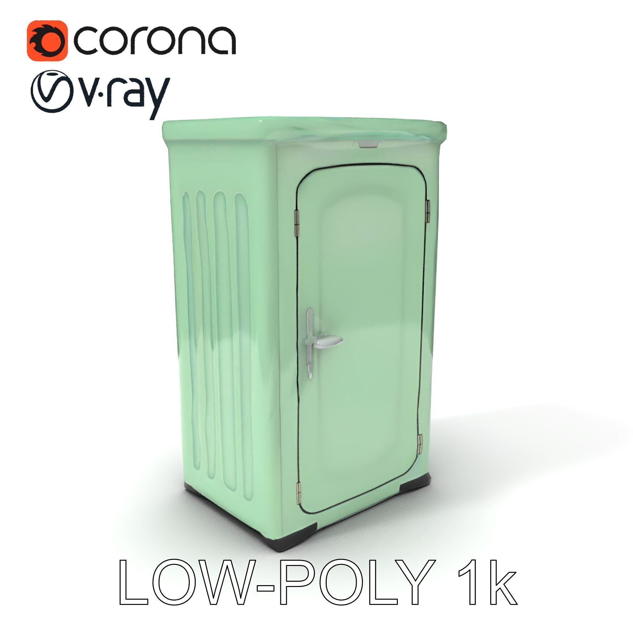 Portable Restroom Model Pack for Urban Scenes Low-poly 3D model_13