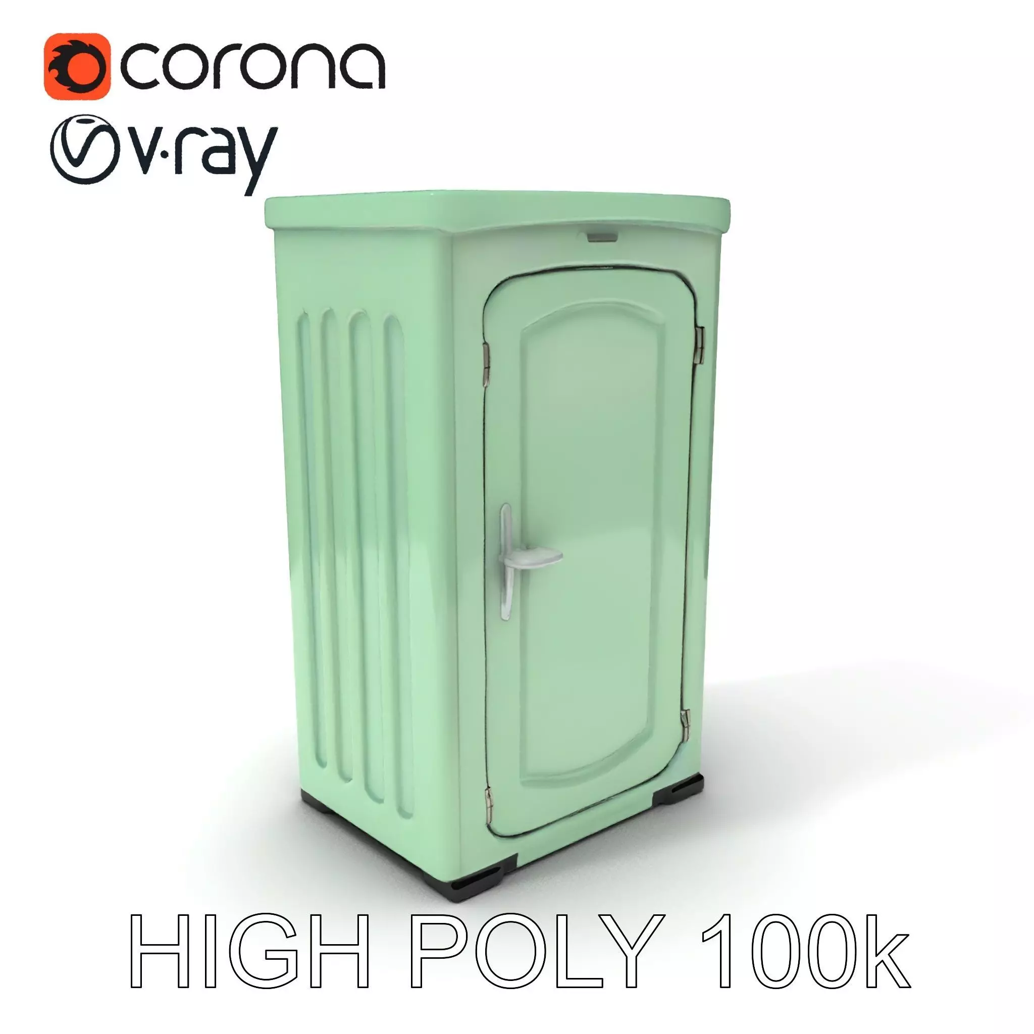 Portable Restroom Model Pack for Urban Scenes Low-poly 3D model_0