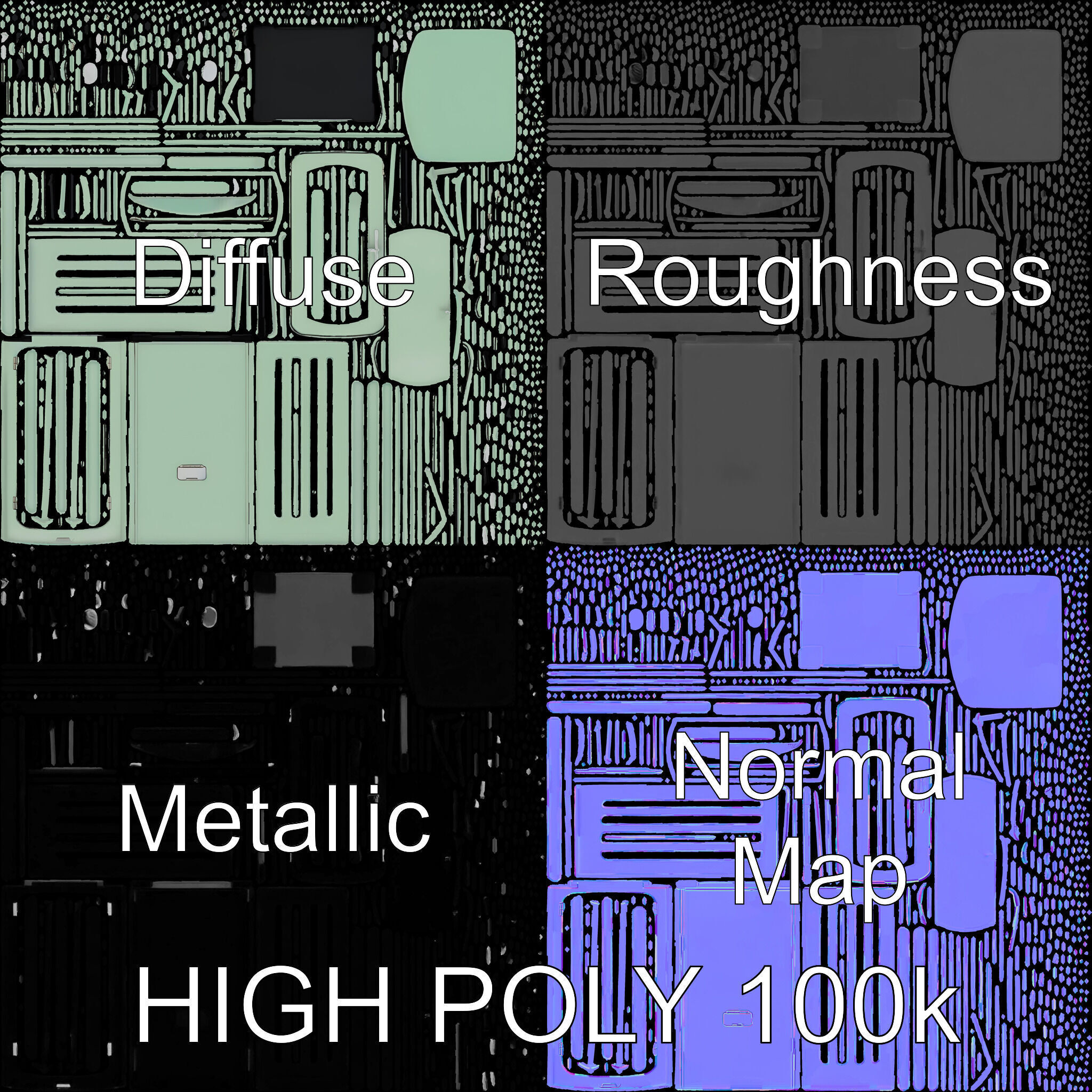 Portable Restroom Model Pack for Urban Scenes Low-poly 3D model_2