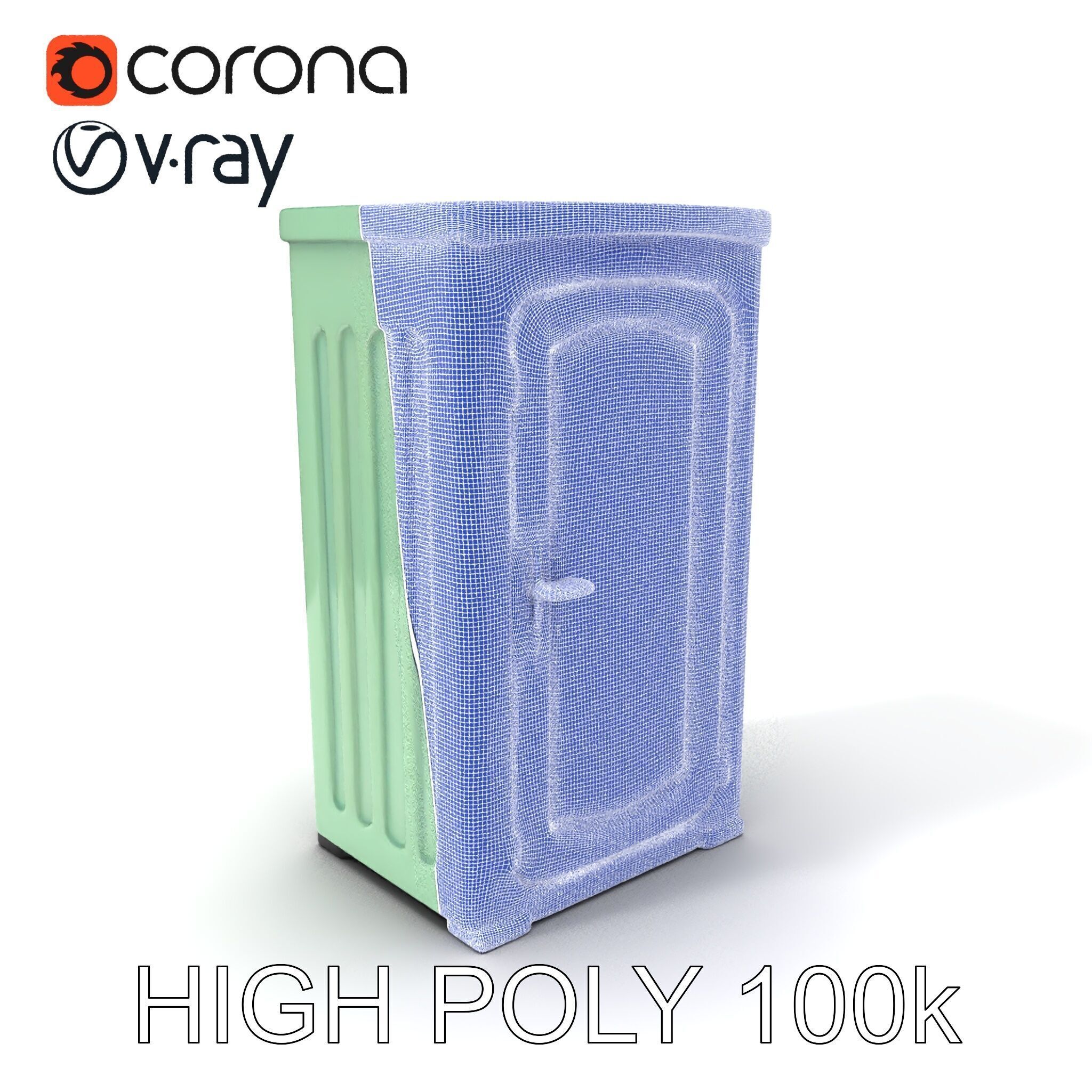 Portable Restroom Model Pack for Urban Scenes Low-poly 3D model_3