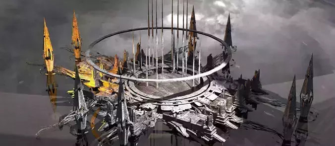 White Sci Fi Palace city Utopia 2