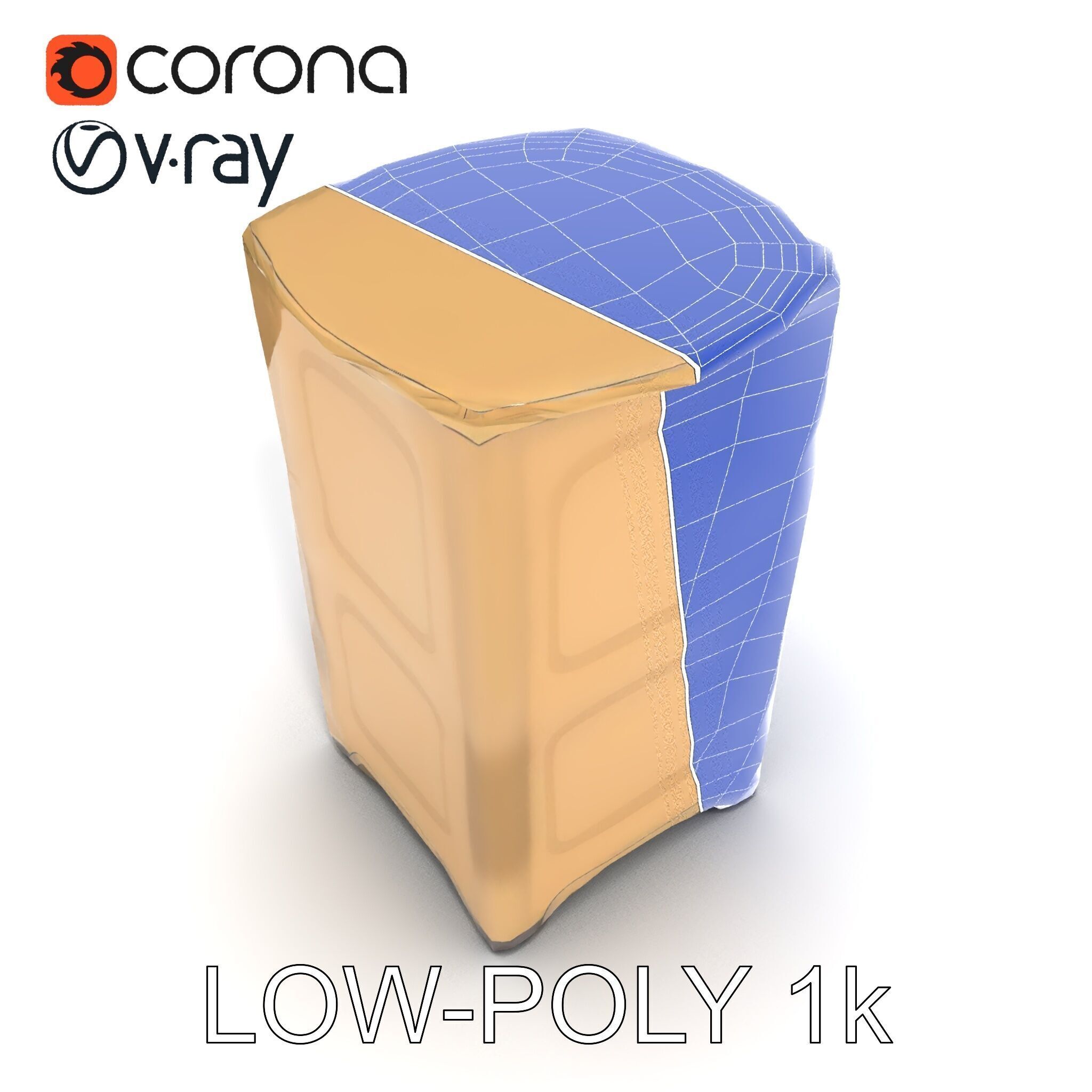 Portable Toilet Model Pack with Detailed Textures and UV Mapping Low-poly 3D model_26