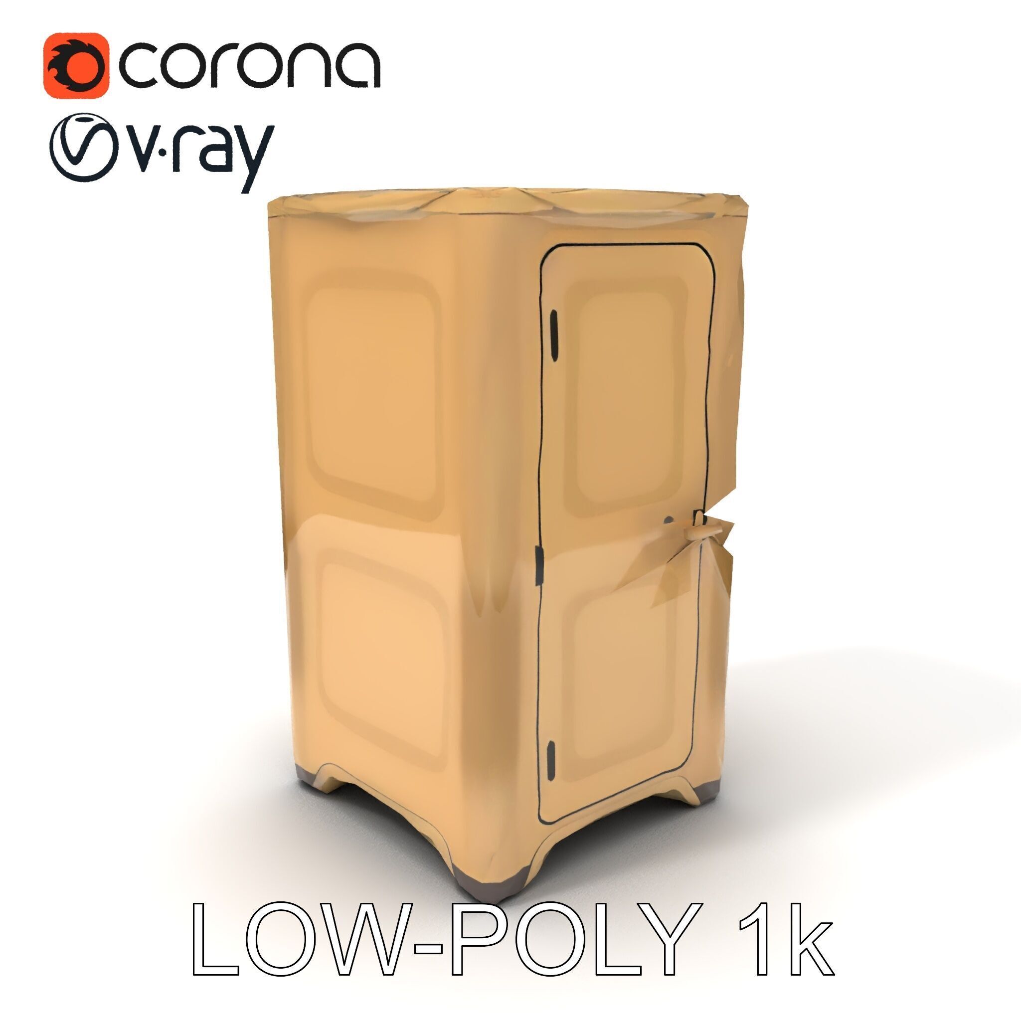 Portable Toilet Model Pack with Detailed Textures and UV Mapping Low-poly 3D model_16