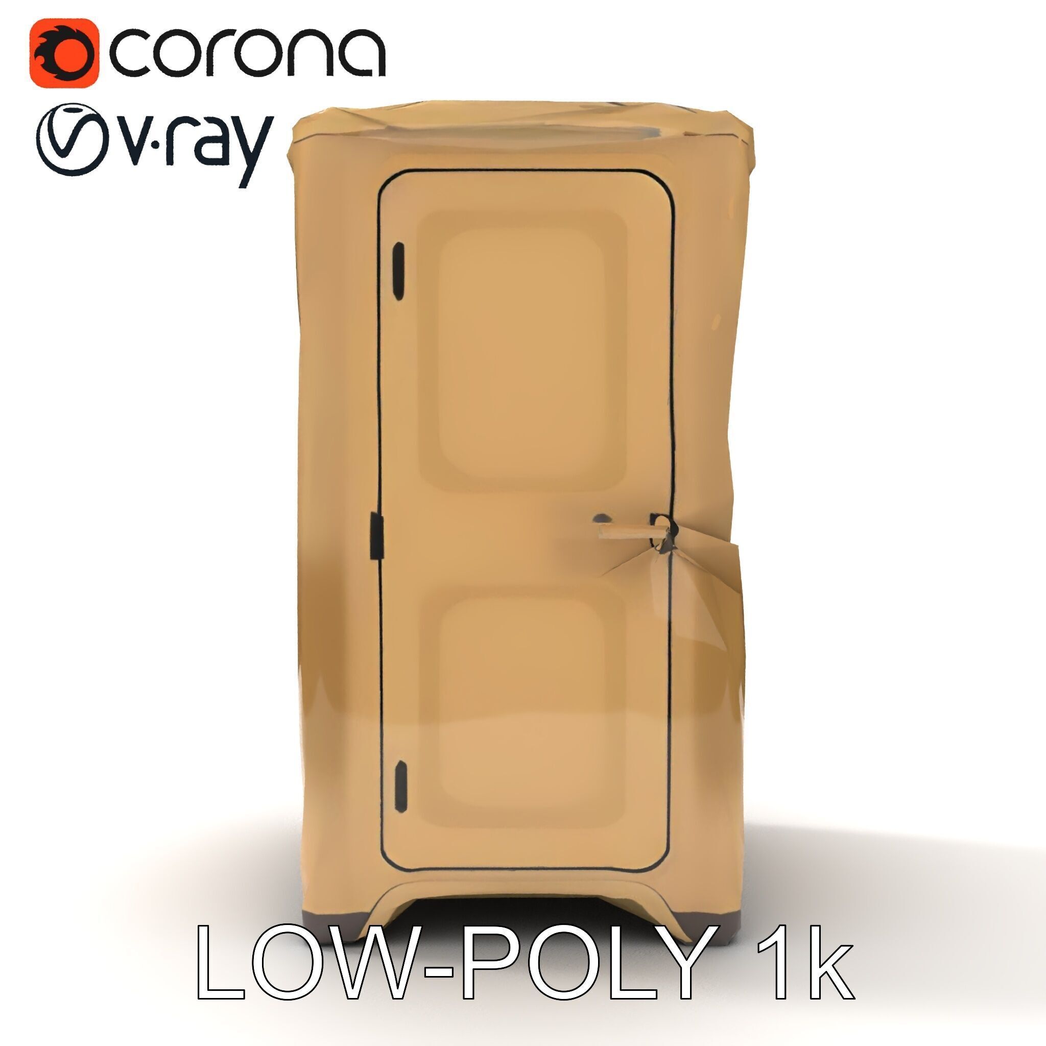 Portable Toilet Model Pack with Detailed Textures and UV Mapping Low-poly 3D model_7