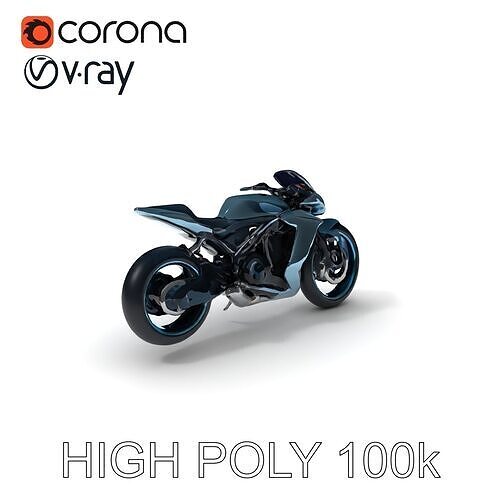 Futuristic Motorcycle Model Pack with High Detail Low-poly 3D model