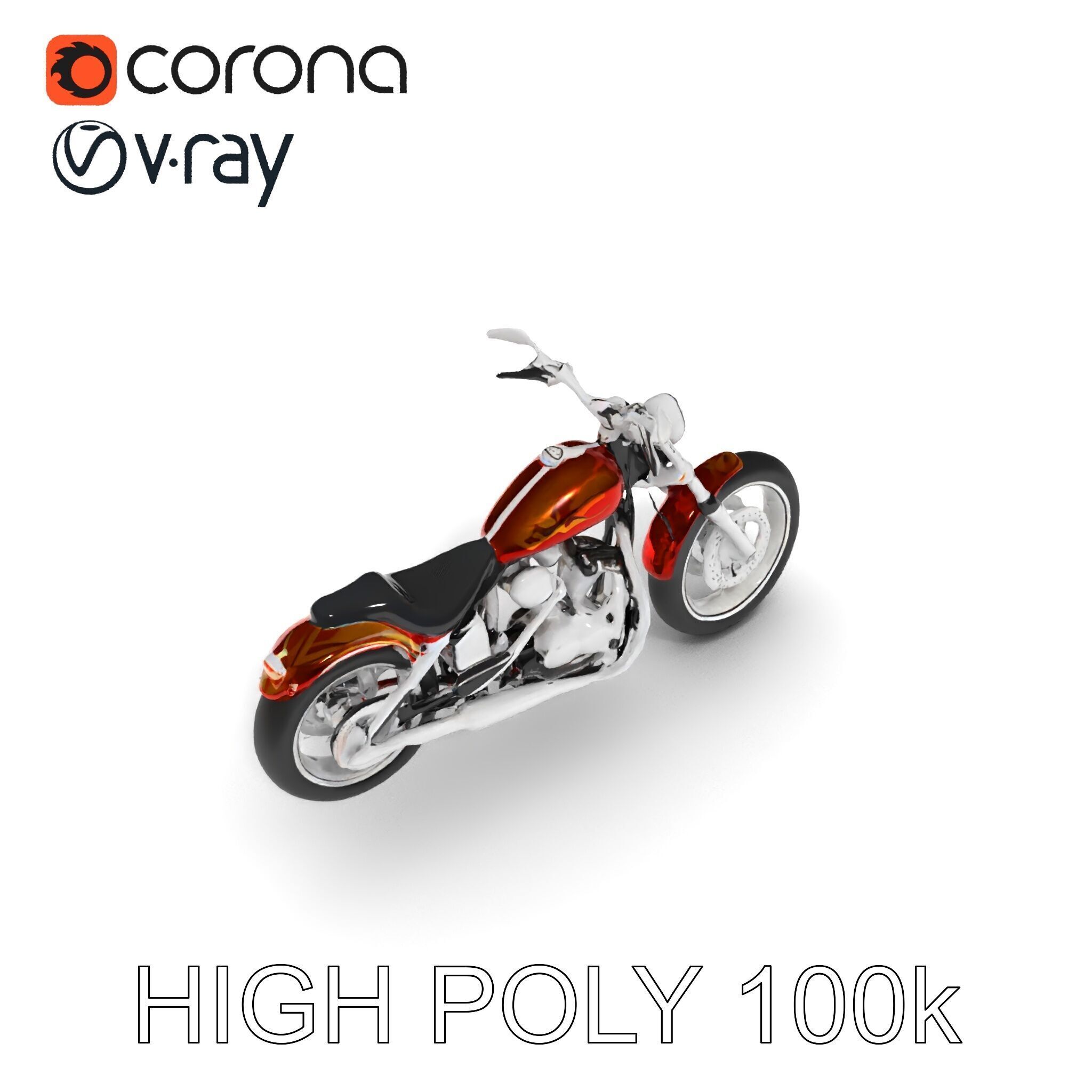 Custom Motorcycle D Model Pack Low-poly 3D model_10
