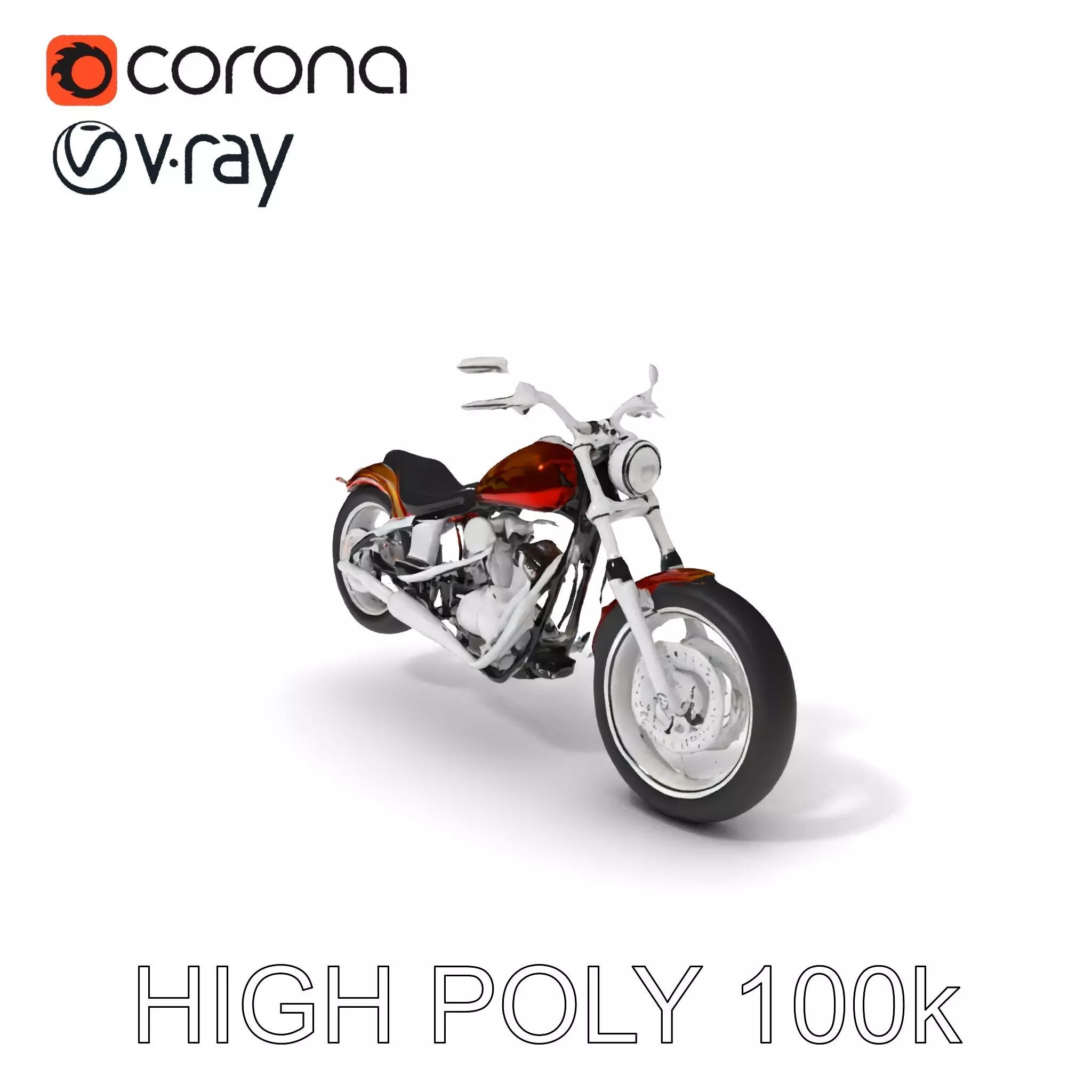 Custom Motorcycle D Model Pack Low-poly 3D model_0