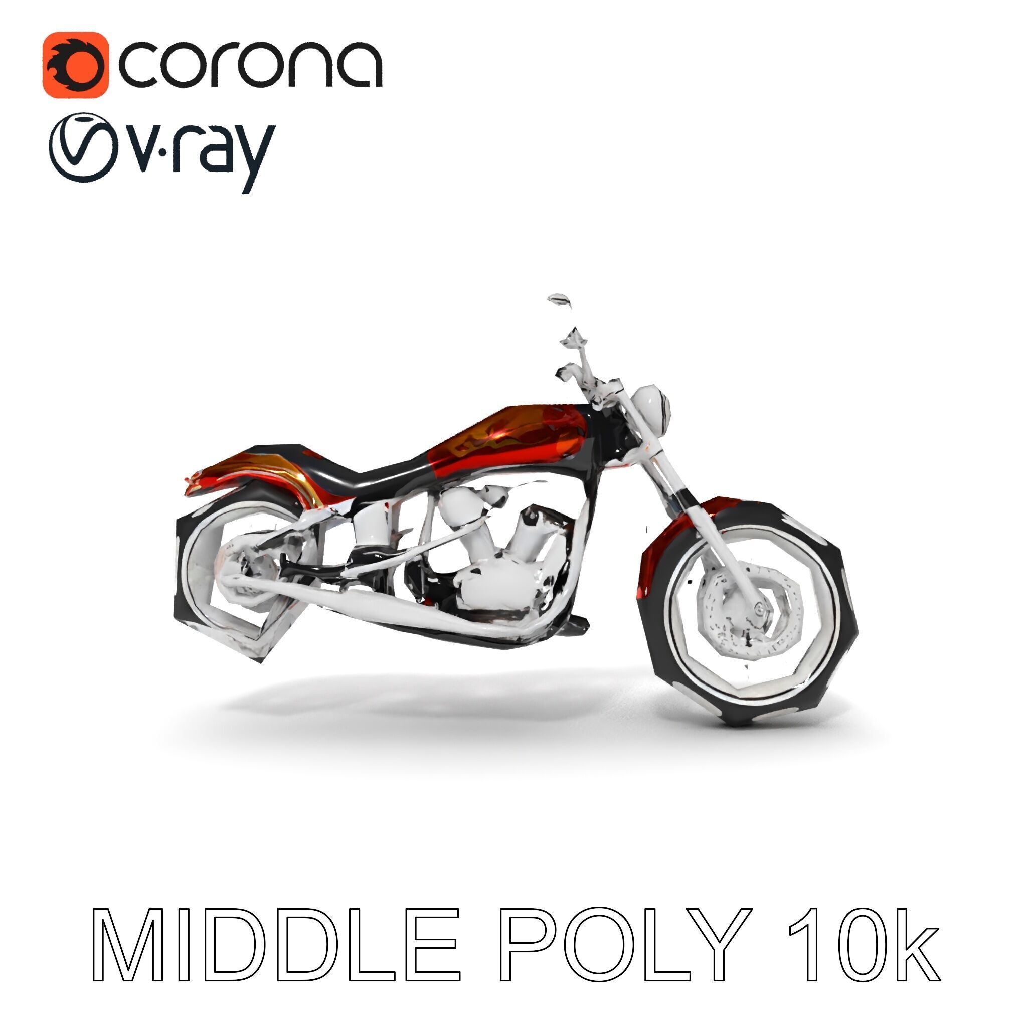 Custom Motorcycle D Model Pack Low-poly 3D model_20