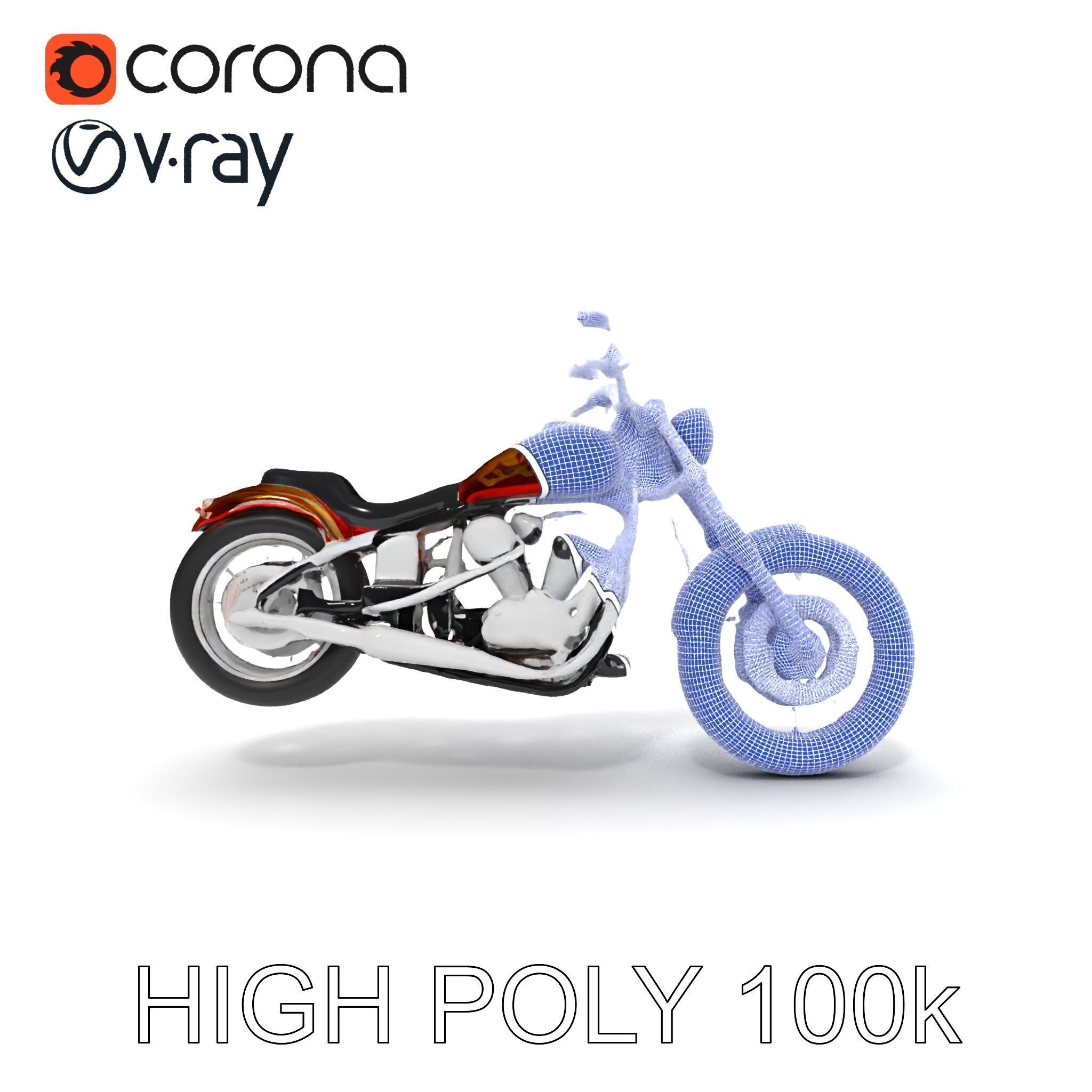 Custom Motorcycle D Model Pack Low-poly 3D model_24
