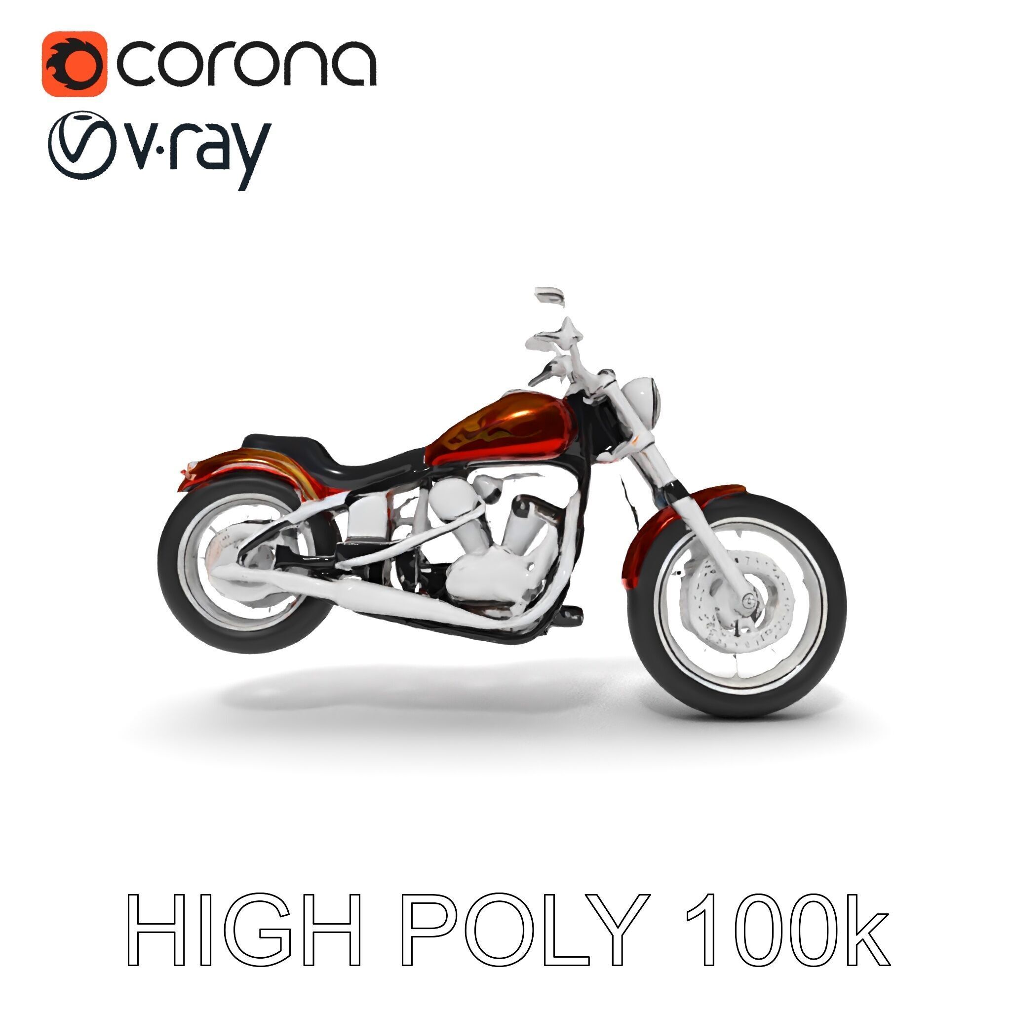 Custom Motorcycle D Model Pack Low-poly 3D model_18