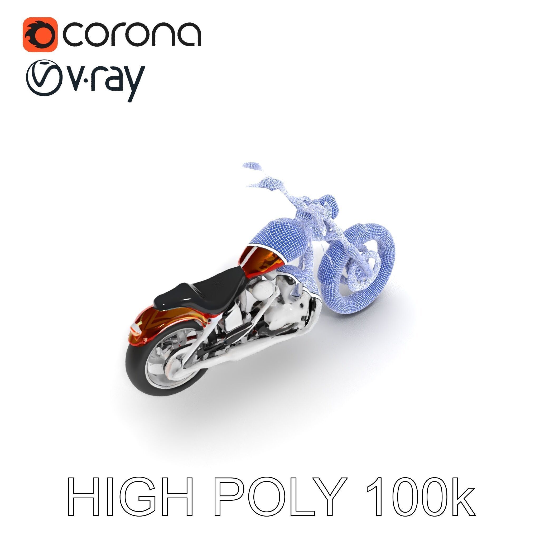 Custom Motorcycle D Model Pack Low-poly 3D model_15