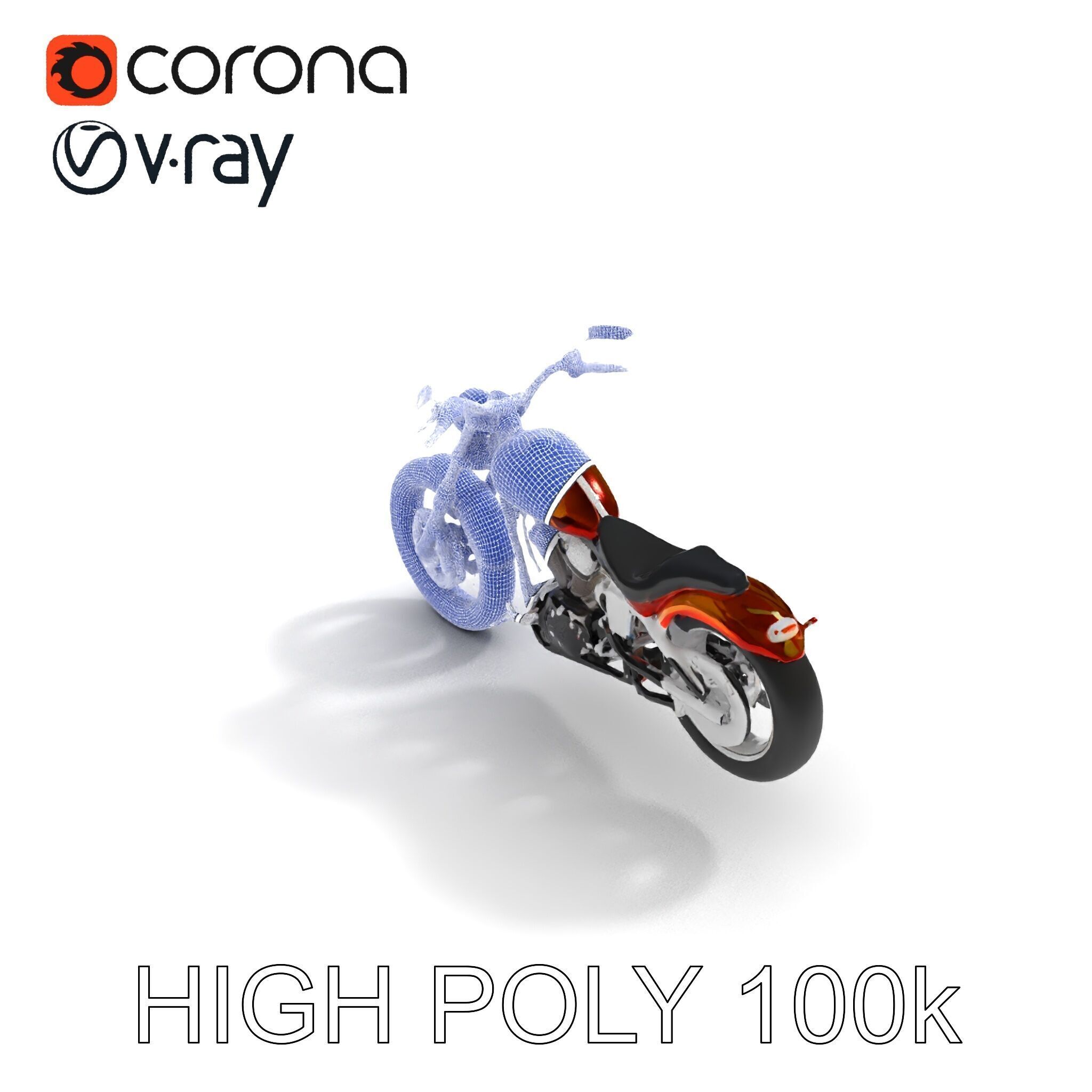 Custom Motorcycle D Model Pack Low-poly 3D model_32