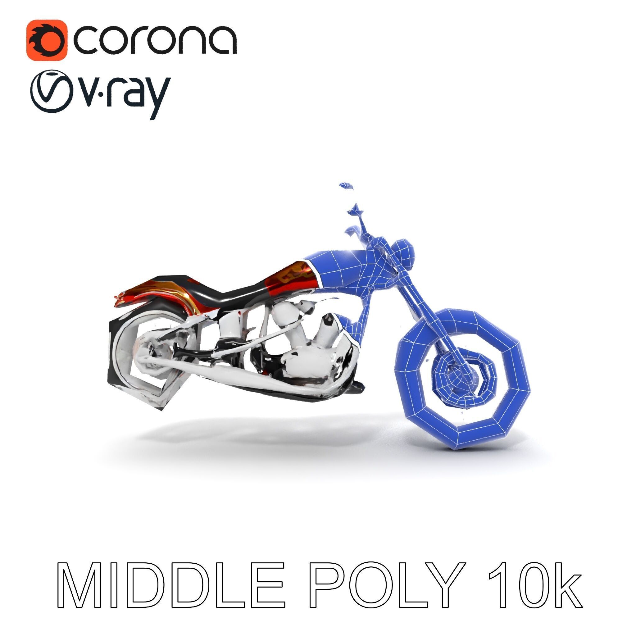 Custom Motorcycle D Model Pack Low-poly 3D model_31