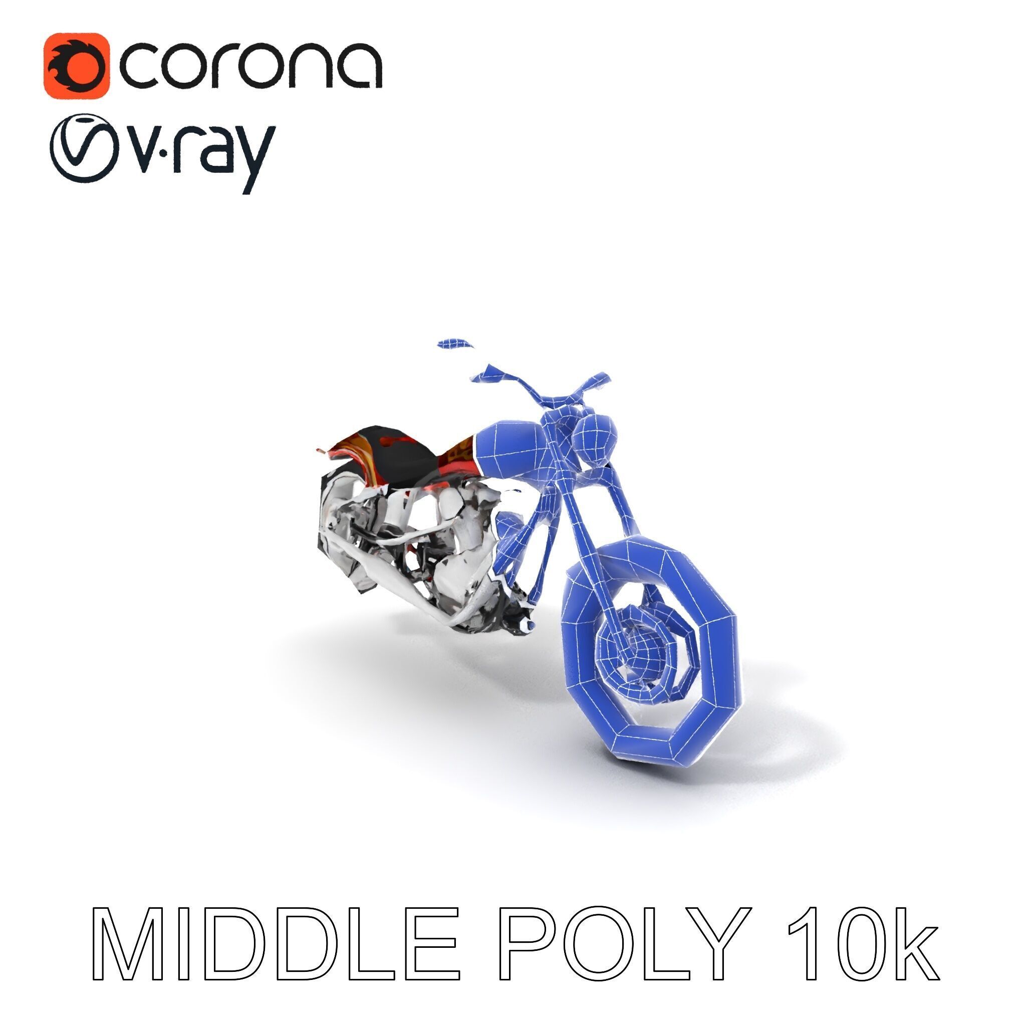 Custom Motorcycle D Model Pack Low-poly 3D model_17