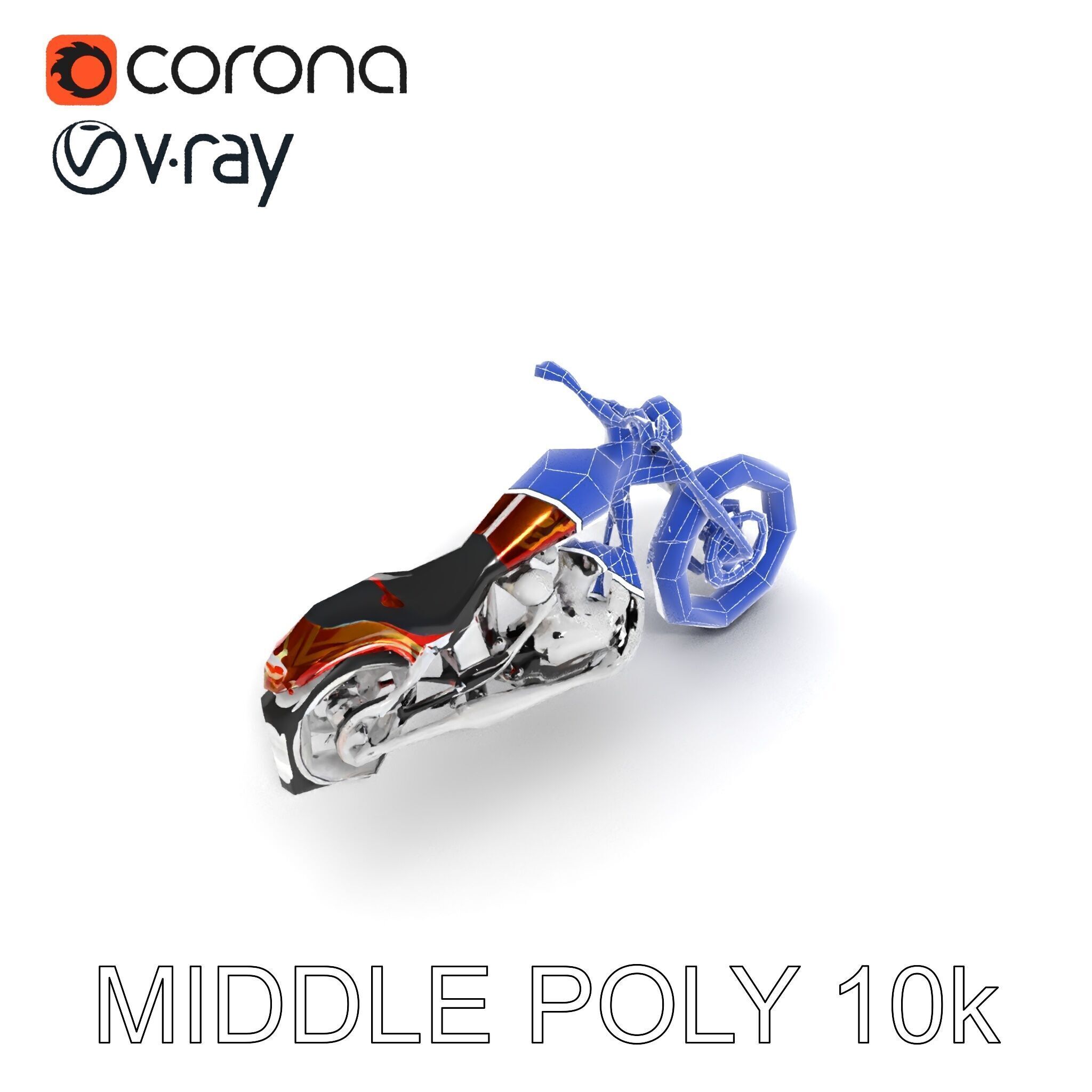 Custom Motorcycle D Model Pack Low-poly 3D model_23