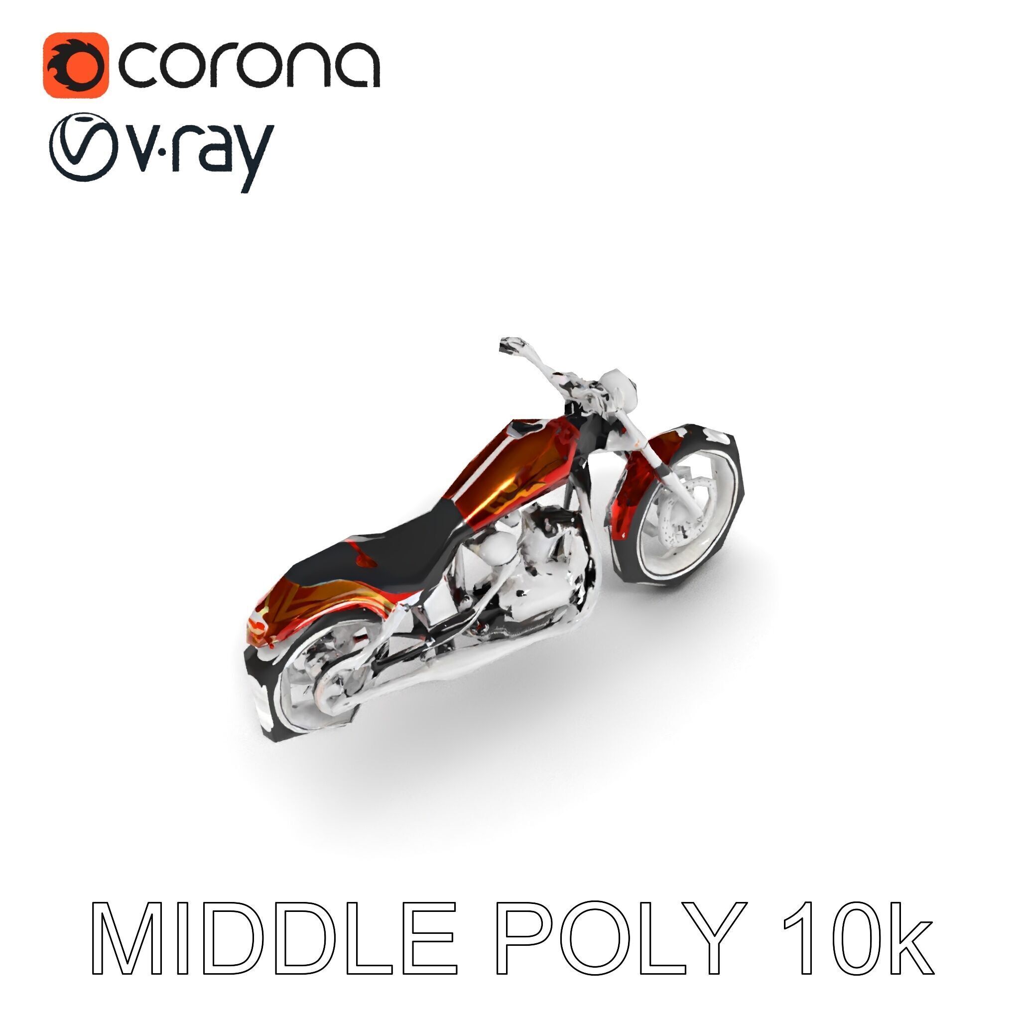 Custom Motorcycle D Model Pack Low-poly 3D model_29