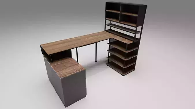 L Shaped desk midpoly