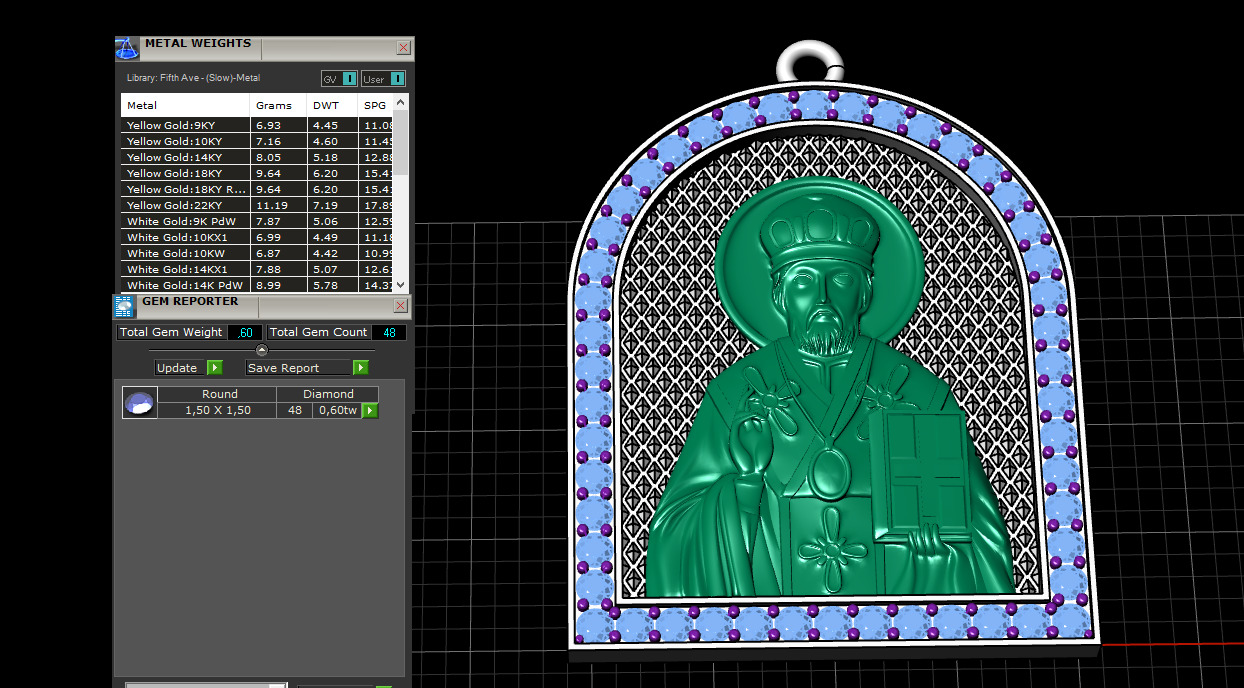 Saint Nicholas Pendant 51130 3D print model_9