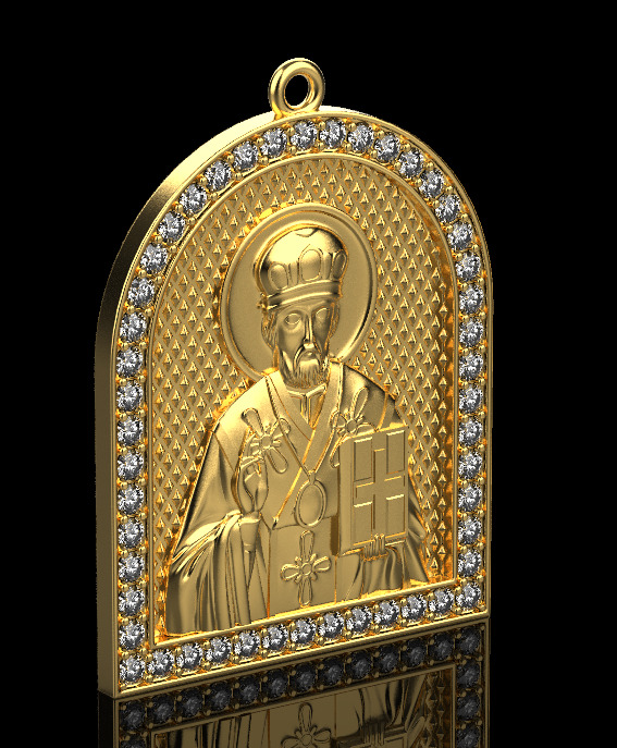 Saint Nicholas Pendant 51130 3D print model_1