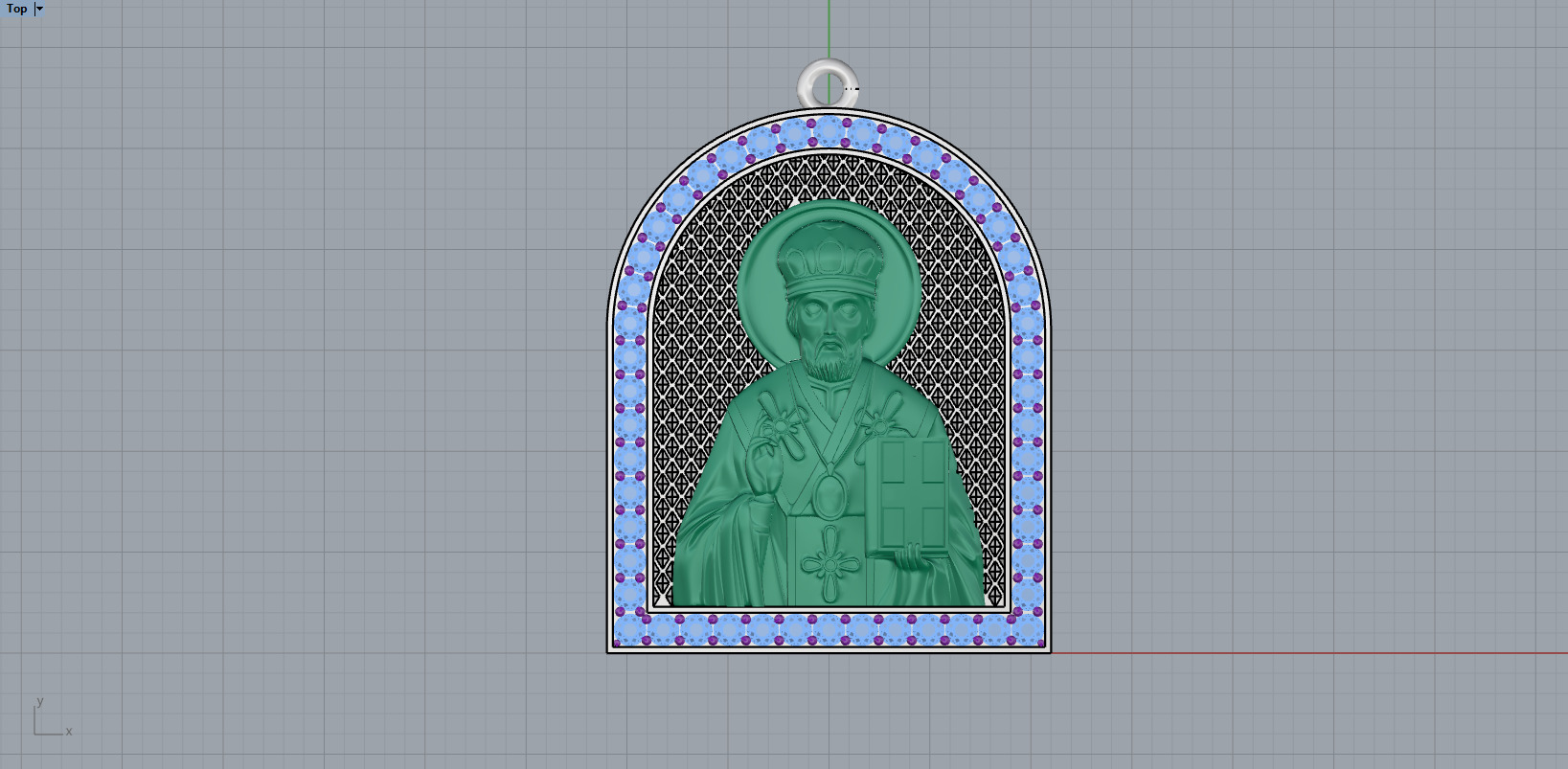Saint Nicholas Pendant 51130 3D print model_3