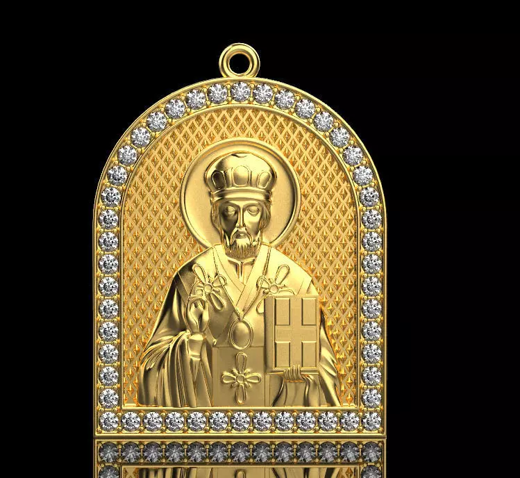 Saint Nicholas Pendant 51130 3D print model_0