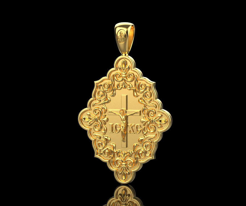 Christ Pantocrator and Jesus Pendant 30851 3D print model_1