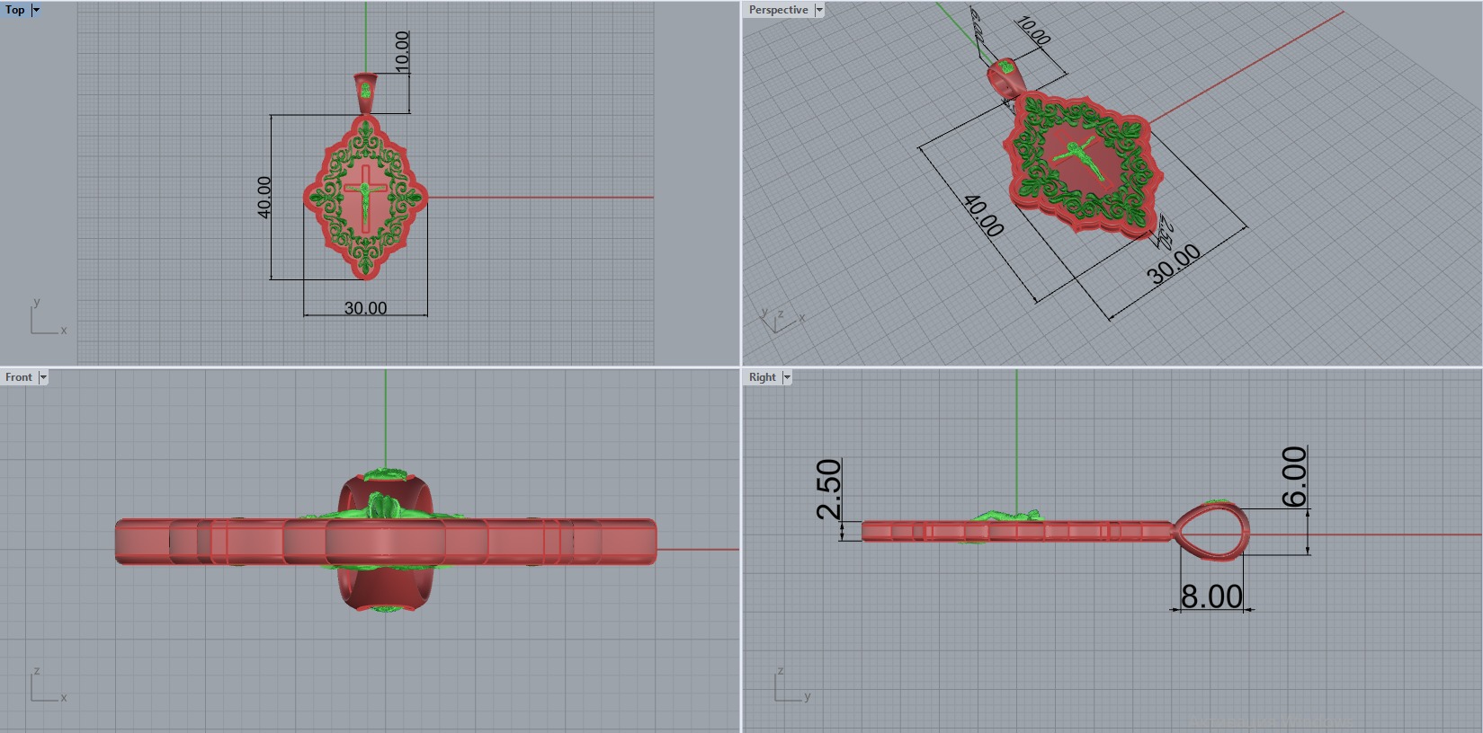 Christ Pantocrator and Jesus Pendant 30851 3D print model_2