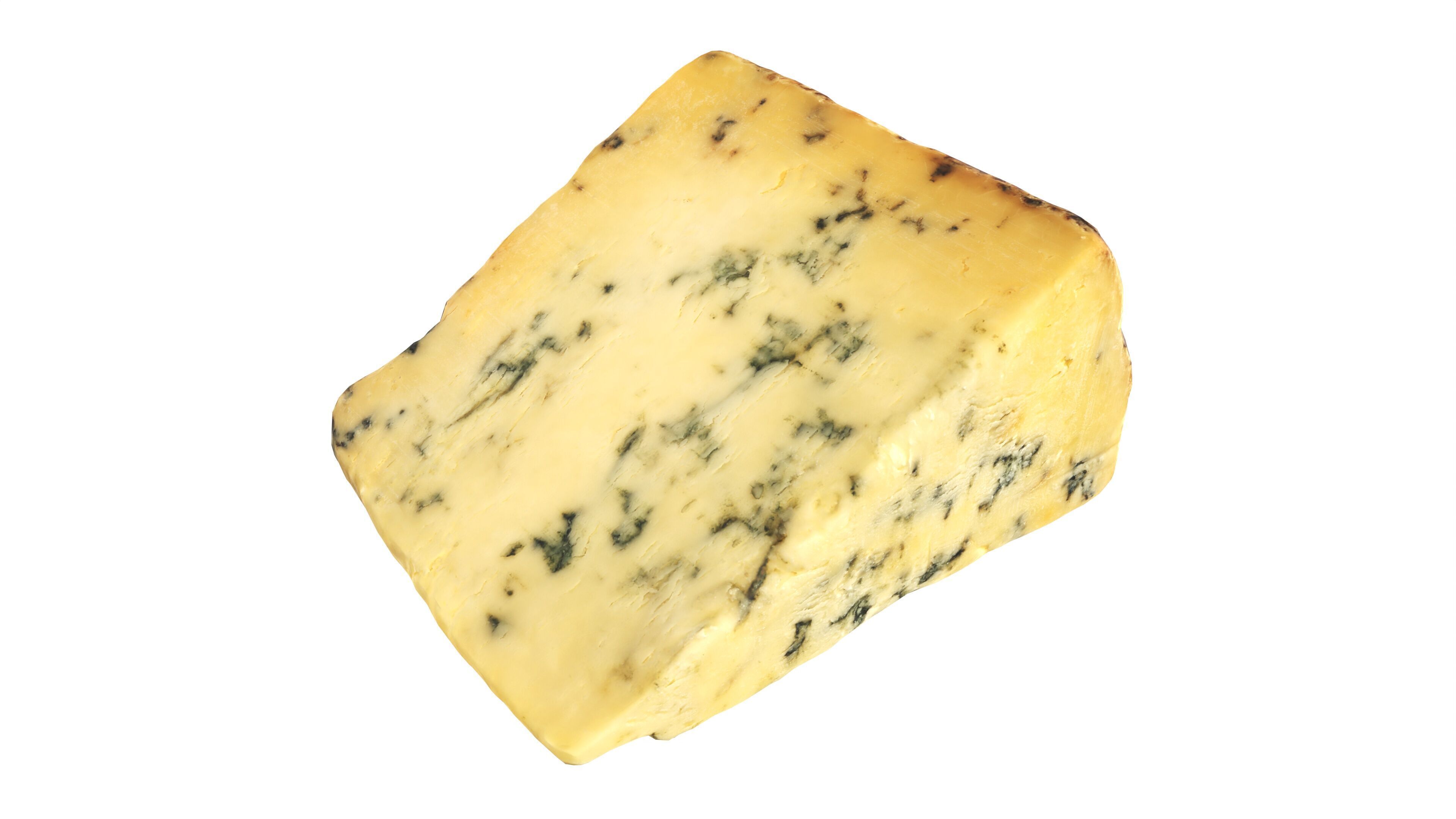 Blue cheese piece Low-poly 3D model_2