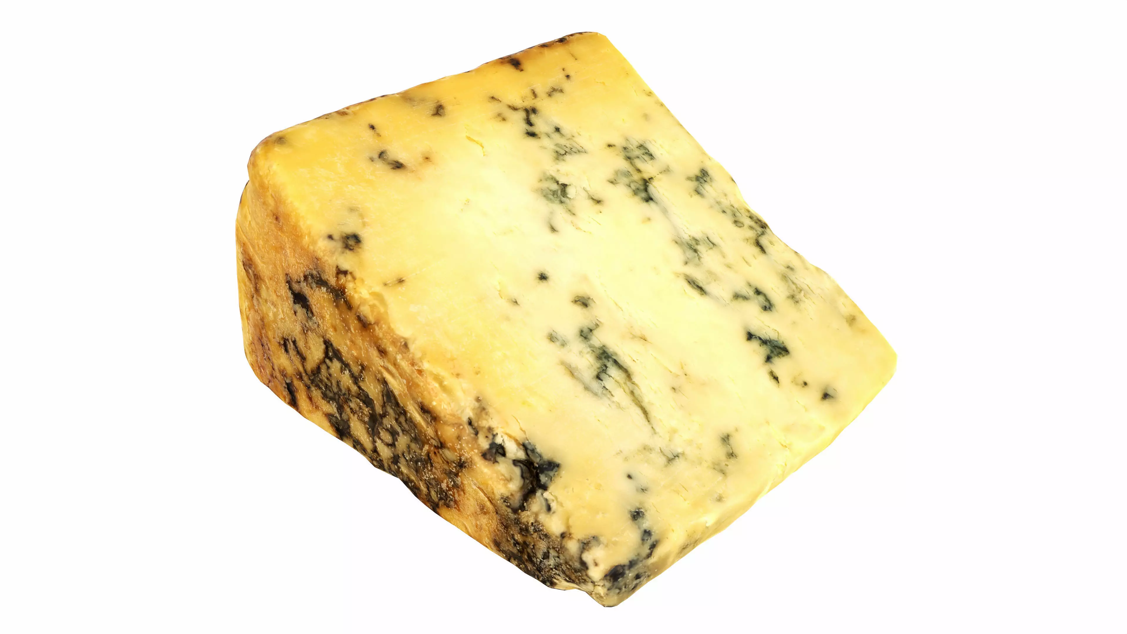 Blue cheese piece Low-poly 3D model_0