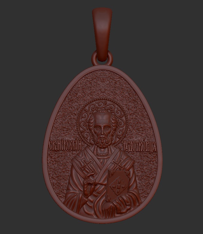 Saint Nicholas Pendant 30356 3D print model_5