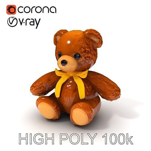 Realistic Plush Teddy Bear D Model Pack Low-poly 3D model