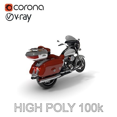 Classic Touring Motorcycle Model Pack with PBR Textures Low-poly 3D model