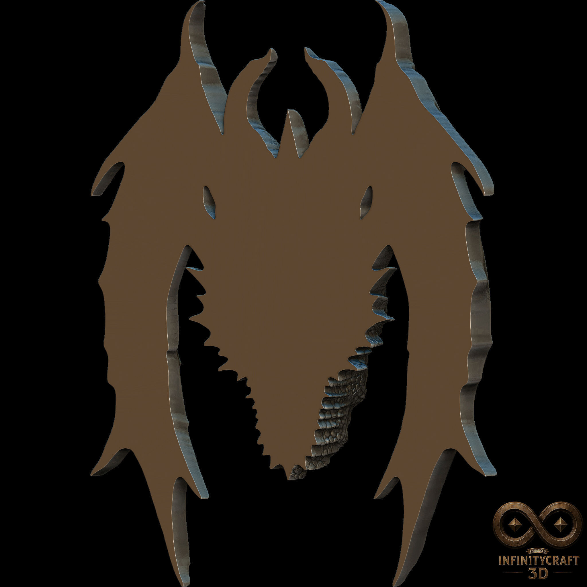 Dragon Head Relief No18 STL file for 3d printing or CNC 3D print model_6