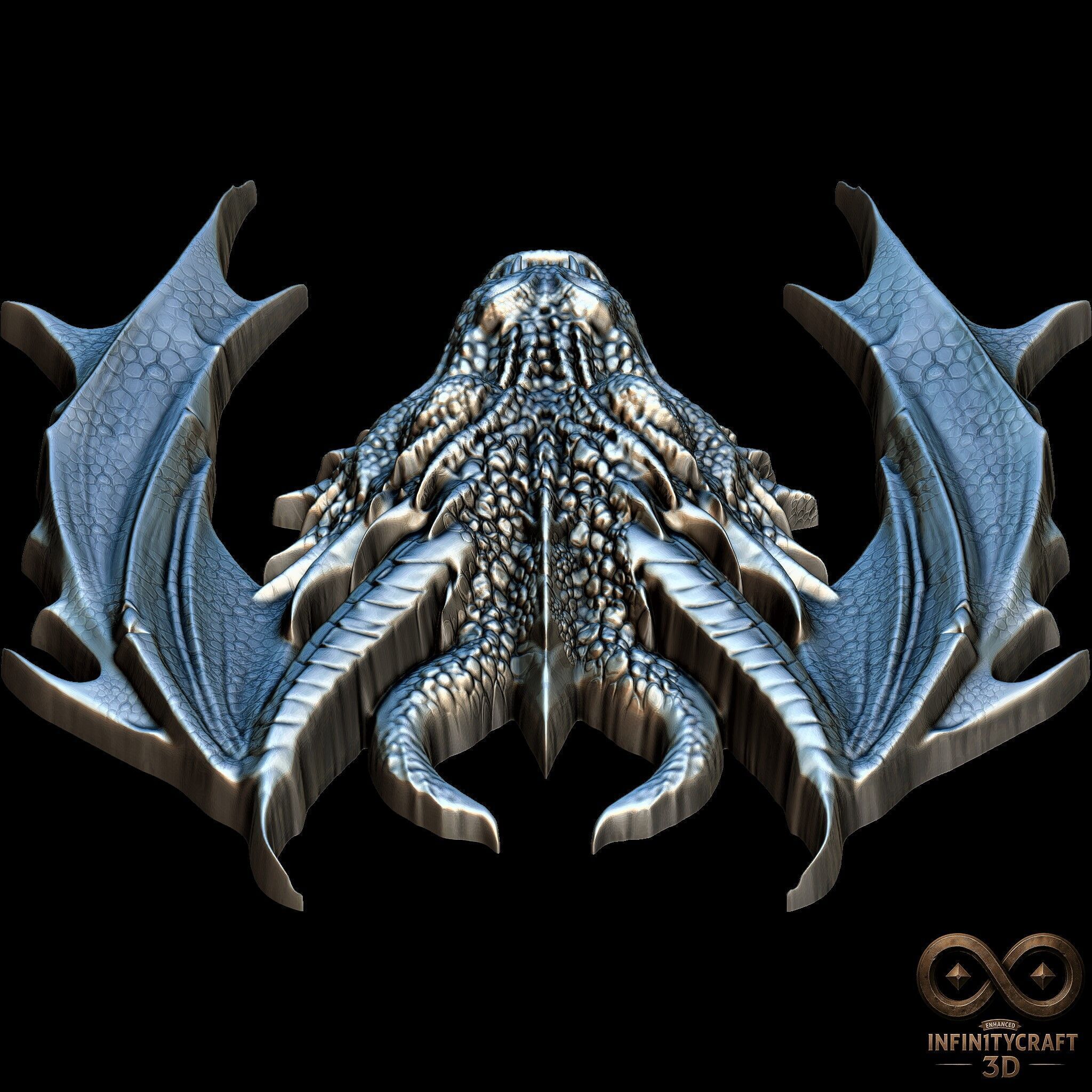 Dragon Head Relief No18 STL file for 3d printing or CNC 3D print model_8