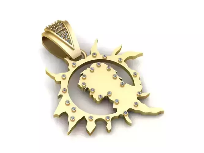 BOY AND SUN STYLE PENDANT 3D PRINTABLE MODEL