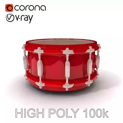 Realistic Red Snare Drum D Model Pack