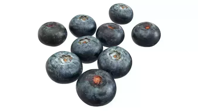Blueberries Low-poly 3D model